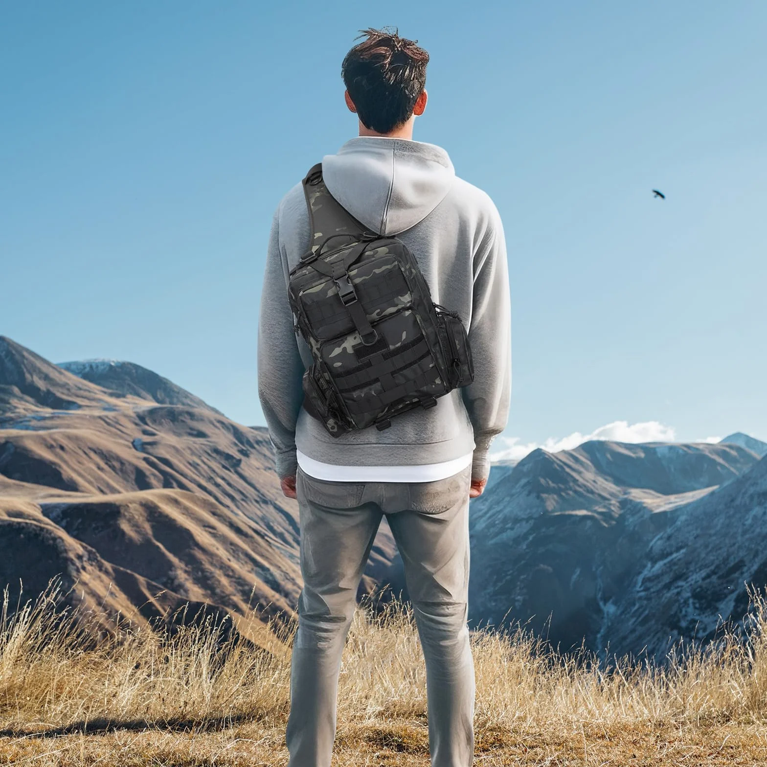 Mochila Cruzada Militar Grande ENJOHOS Bolsa Molle Hombro Sling Daypack para Ciclismo Senderismo