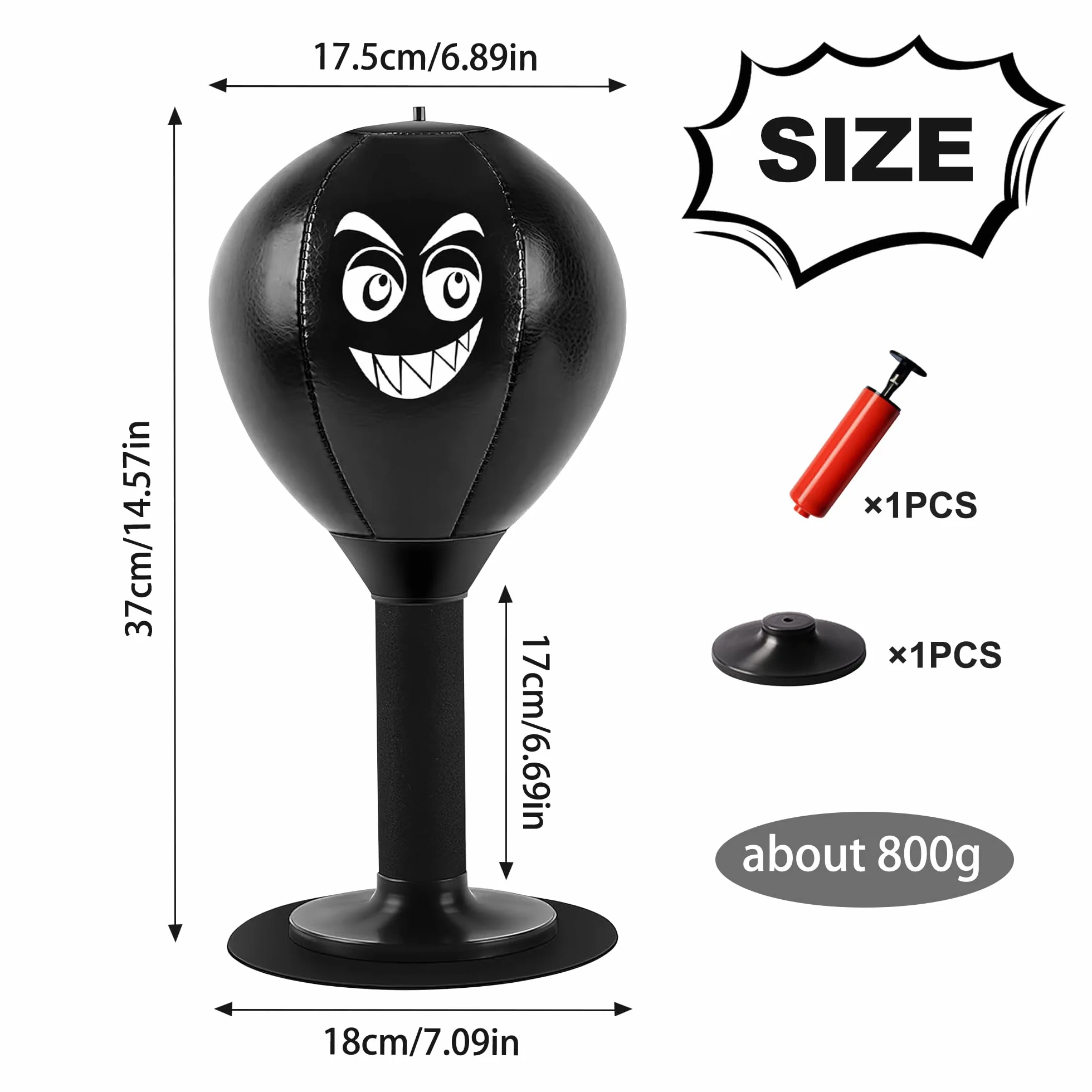 Mesa de punching ball, saco de boxeo de escritorio con ventosa, mini saco de boxeo para aliviar el estrés