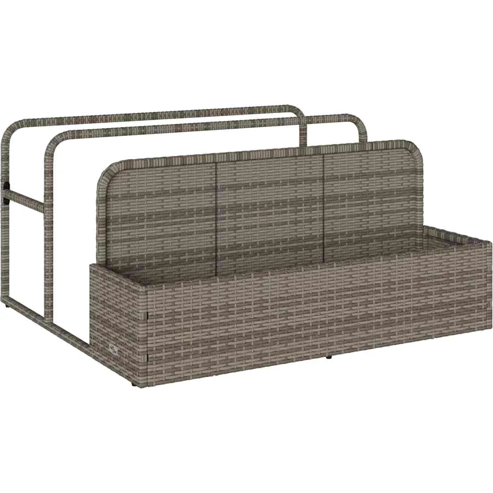 vidaXL Flotador a bordo piscina gris 110 x 100 x 57 cm de poliratán, depósito a bordo piscina, cesta de almacenamiento a bordo piscina, carro para piscina al aire libre