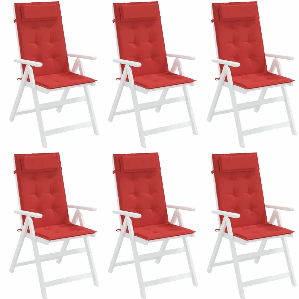 Homgoday Cojines Silla Exterior Rojos 120x50 cm - Oxford Impermeable, Fibra Espuma, Alta Resistencia, 6 Unidades