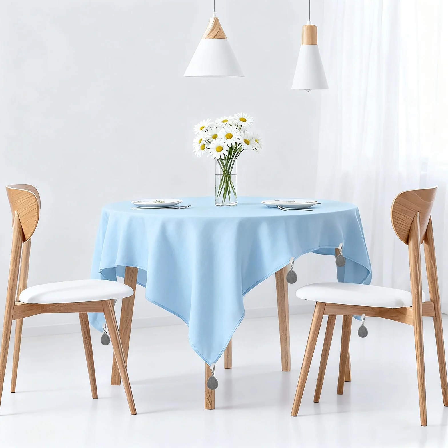 10 Pcs Pesos para Manteles, Pesas para Manteles de Exterior, Contrapeso Pesas de Mármol para Mantel con Pinzas para Decoración de Bodas y Picnics al Aire Libre