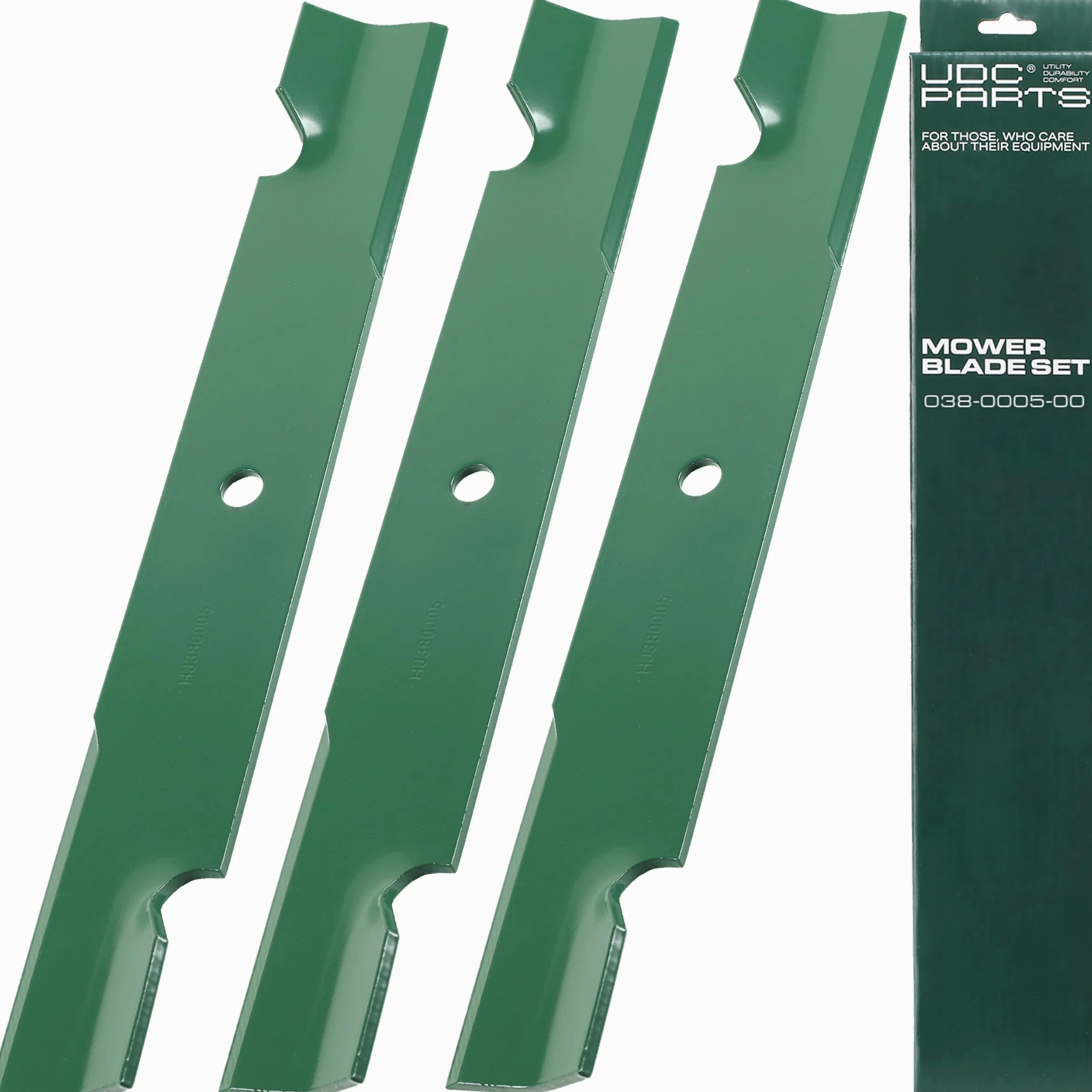 UDC Parts 038-0005-00 - Cuchillas de mulching de alta elevación de 54 pulgadas, paquete de 3, se adapta a Bad Boy MZ Magnum 54 CZT 5400