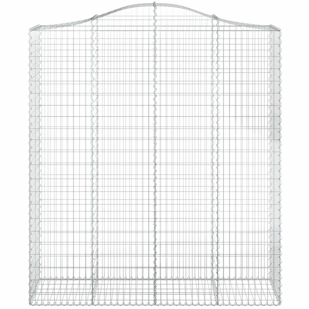 Cestas de gaviones galvanizadas como protección visual con arco alto para barreras de jardín y paredes de gaviones insonorizadas de acero, 9 unidades, gaviones decorativos para exteriores y