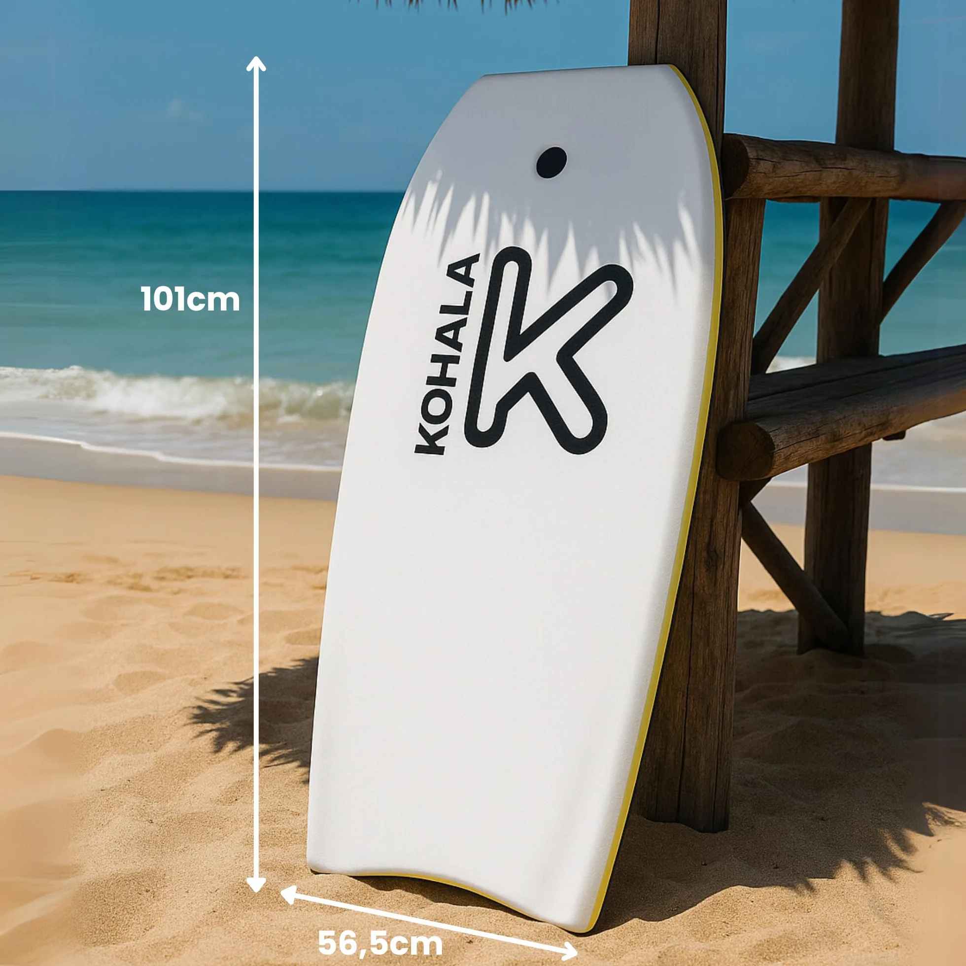 Kohala Bodyboard Tabla 40/42 Pulgadas Amarillo para Niños Adolescentes Adultos