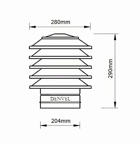 200 mm Cubierta de Chimenea Antirrevoco en Acero Inoxidable – Sombrero de Chimenea Lamelar, Sombrerete de Protección contra la Lluvia, Tapa para Conducto de Humos y Ventilación – Denvel®