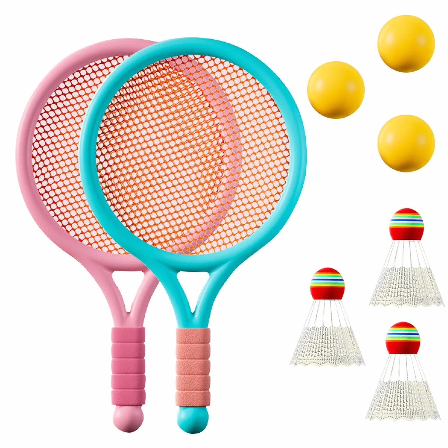 Raqueta de Tenis para Niños Interior y Exterior Azul Rosa