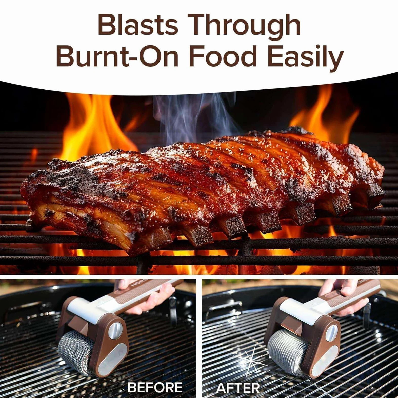 Cepillo eléctrico inalámbrico para parrilla con cabezal giratorio y luz LED, limpiador recargable para limpieza de parrilla de barbacoa, estufa de cocina, baño