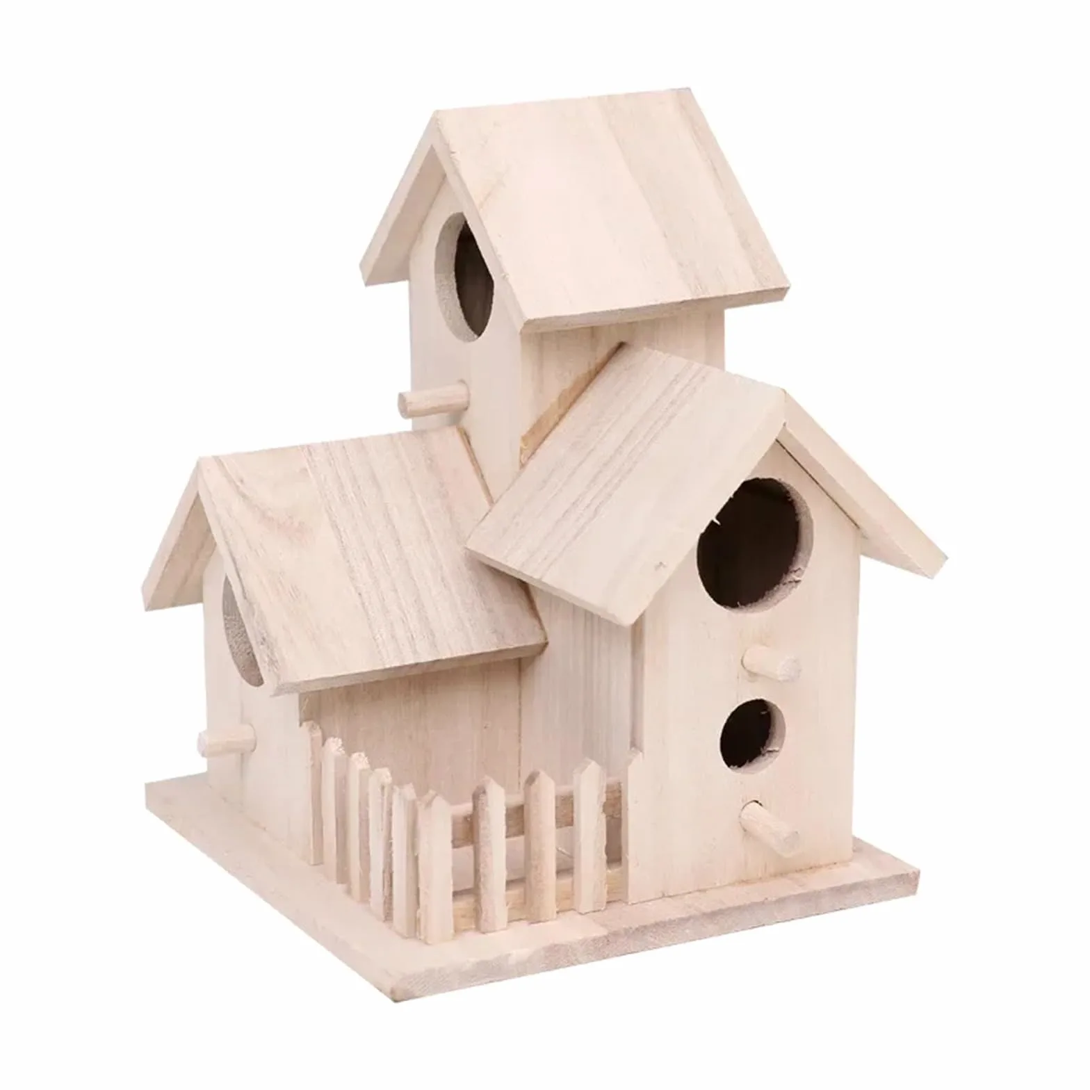 Nido de Madera para pájaros Casa de pájaros Madera for Exteriores, jardín, Patio, Nido for, Caja montable, cría, for petirrojos(Color 2)