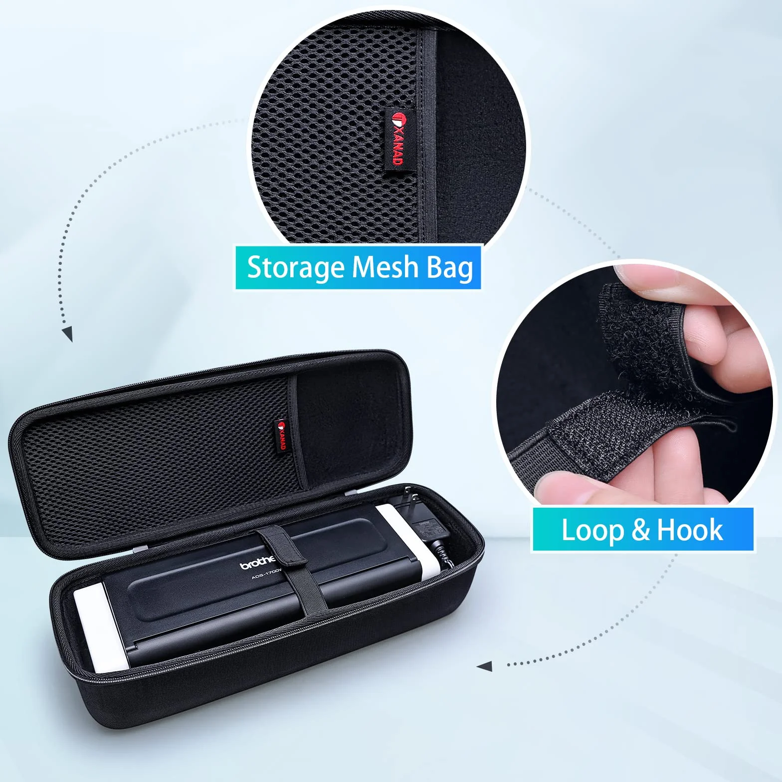 Brother ADS-1800W / ADS-1700W Funda para Escáner de Documentos Inalámbrico