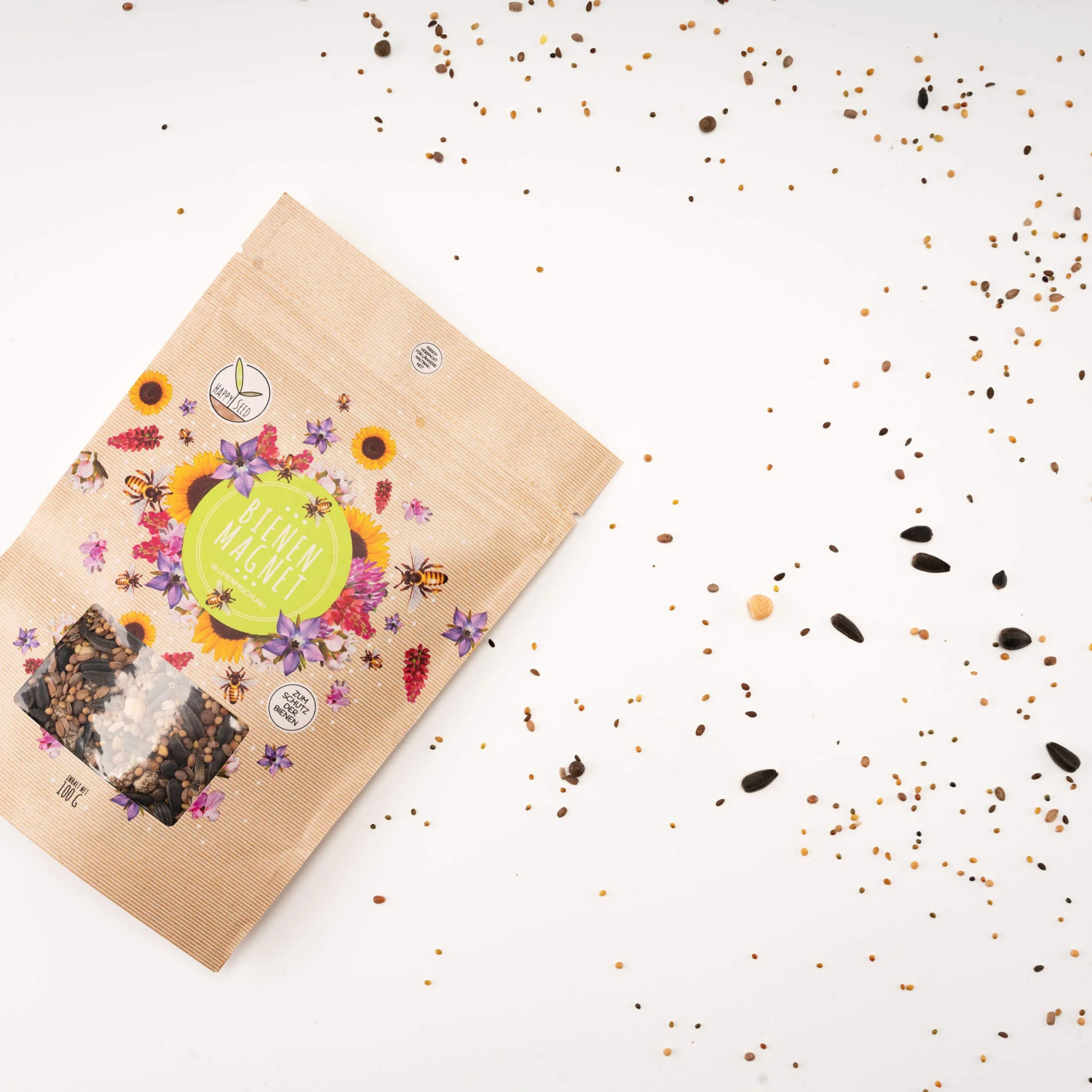 100 g de semillas de pradera floral para un colorido pastizal de abejas - Mezcla de semillas de flores silvestres coloridas y ricas en néctar para abejas y mariposas (incluye GRATIS eBook)