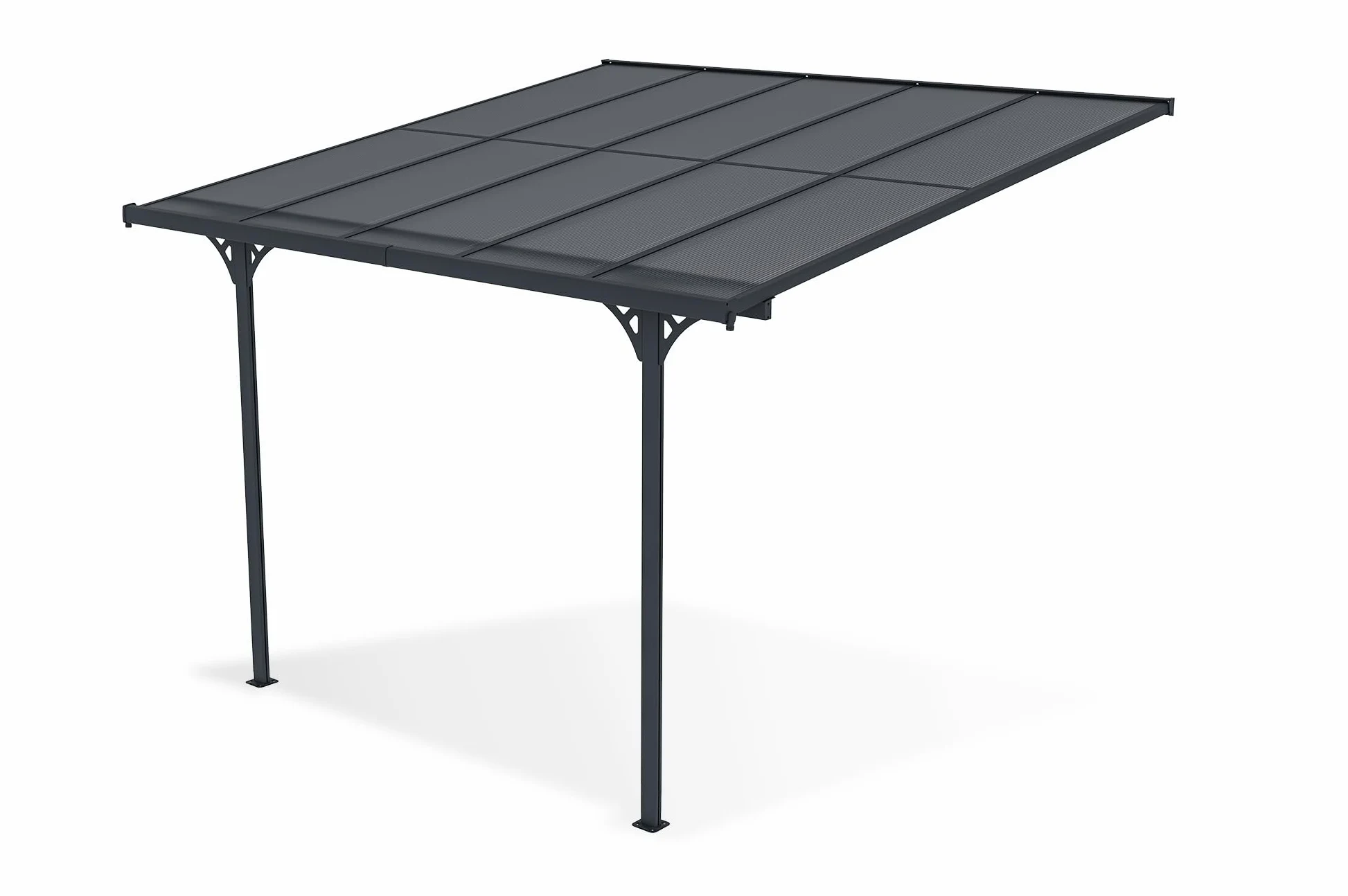 Cazeboo Pergola Adosada 3x3m Aluminio Gris KLEO
