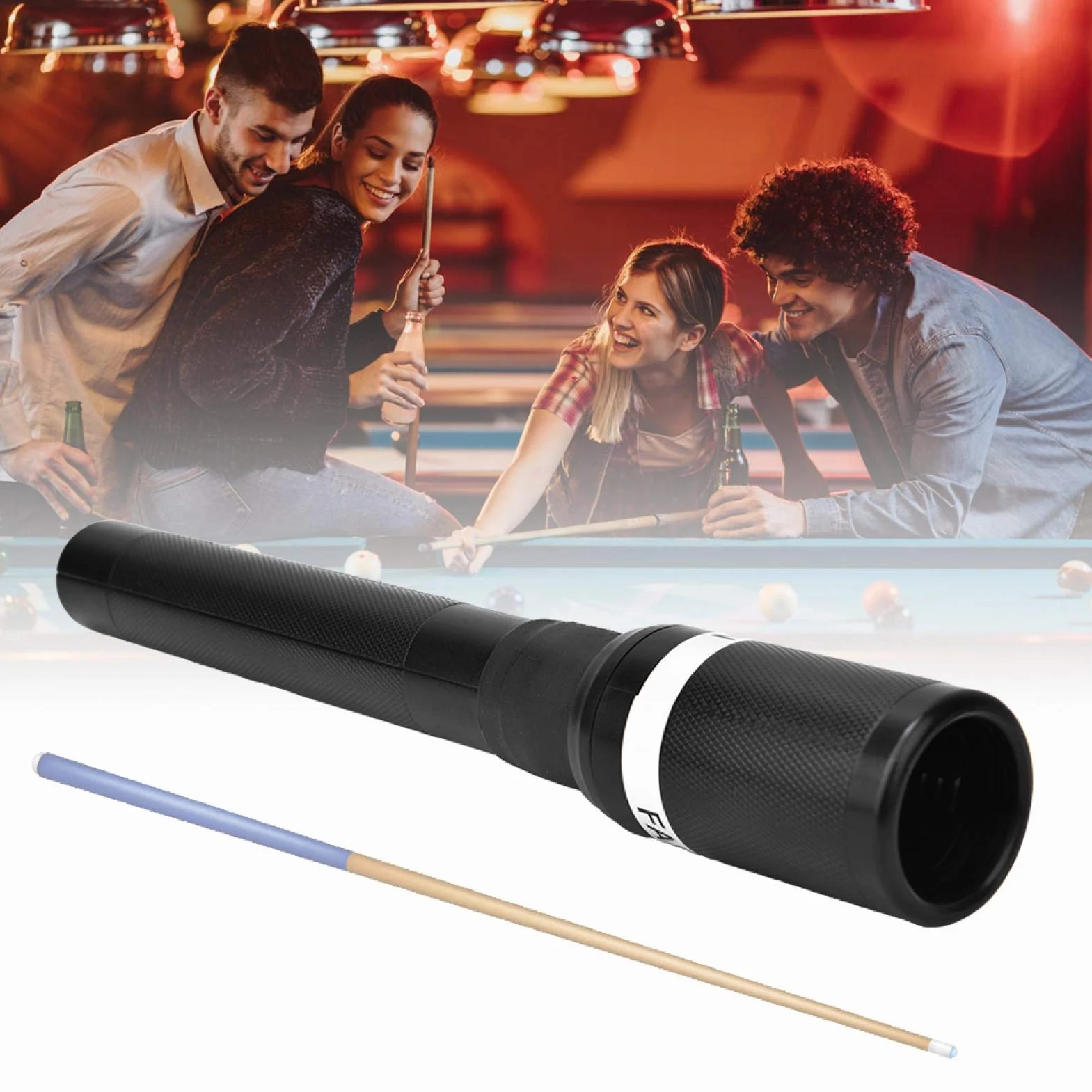 AMONIDA Extensor de Taco de Billar 31,5x4,5x3,2cm Negro Retráctil