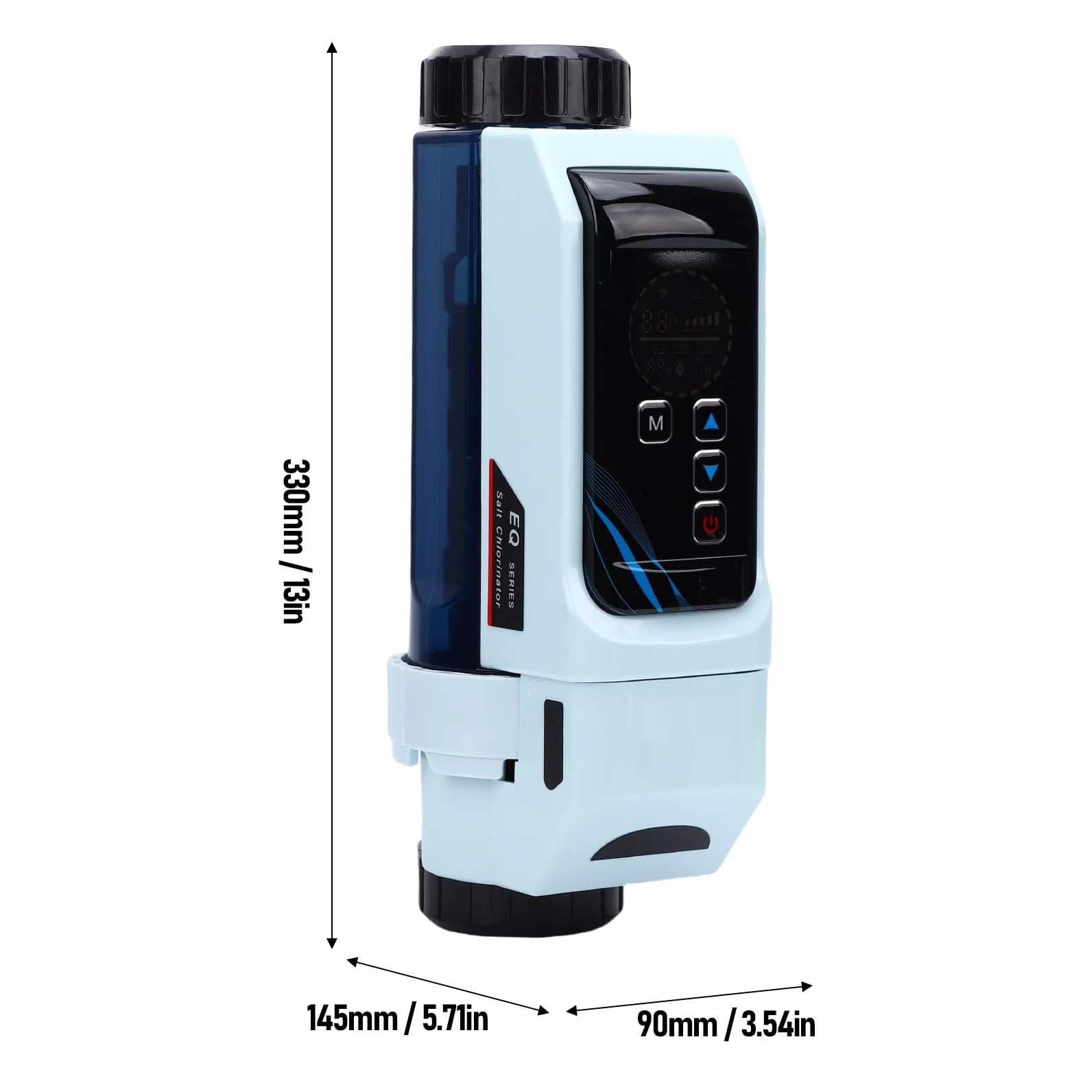 Clorador Salino Inteligente para Piscina, Producción de 32G/h Cl con Placas Ti Autolimpiantes Control WiFi Salida Ajustable 20-100% para SPA Natación Tanque de hasta 160m³