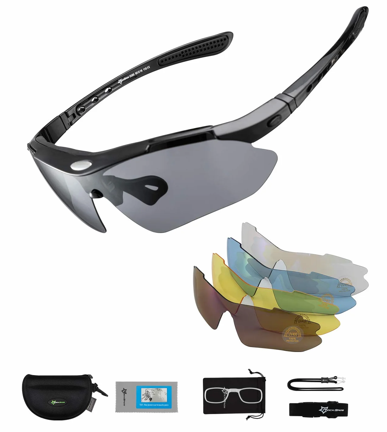 ROCKBROS Gafas de Sol Polarizadas Ciclismo 5 Lentes Intercambiables Protección UV 400