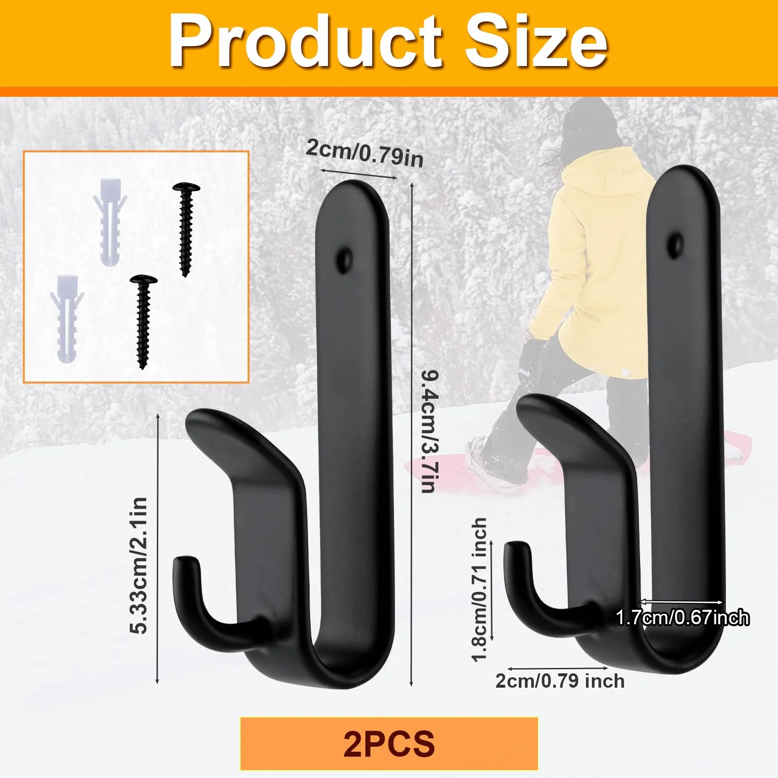 PEUTIER Soporte de Pared para Snowboard Horizontal, Estante de Exhibición de Acero Fuerte, Montaje de Pared para Snowboard, Tabla de Esquí, Longboard (Negro)