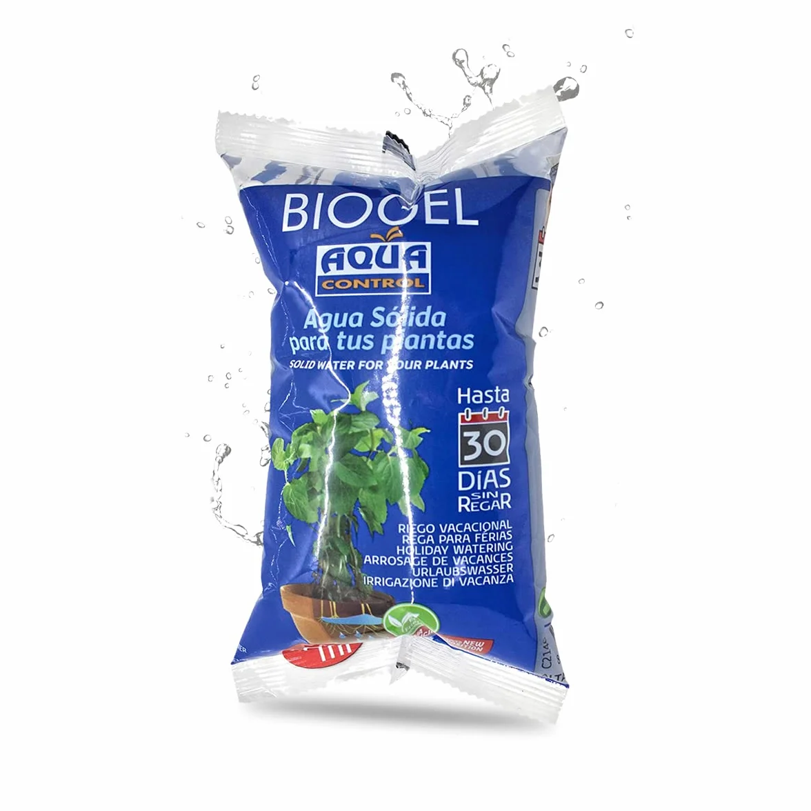 Aqua Control Biogel C2140, Agua Sólida para Tus Plantas, Ideal para Riego en Vacaciones, hasta 30 Días sin Regar, 400 ml
