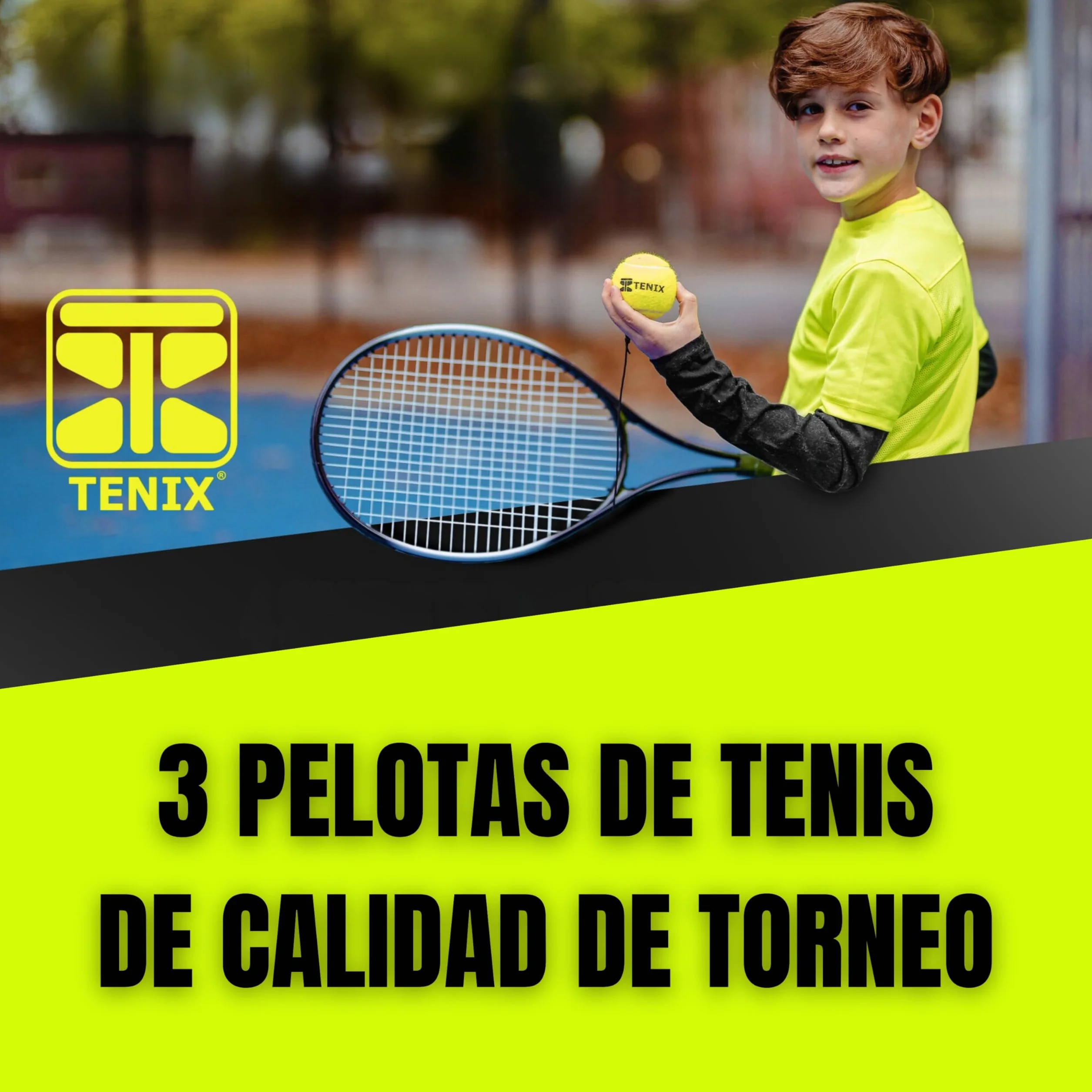 TENIX Set de 3 Pelotas de Tenis con Cuerda para Entrenador de Tenis