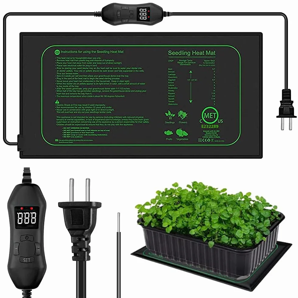 Mineup Estera Térmica para Plántulas, 50w Manta Térmica de Semilla Almohadilla, Alfombrilla térmica Duradera para plántulas, Esterilla Calefactora Plantas, para Germinar Semillas o Fermentadora