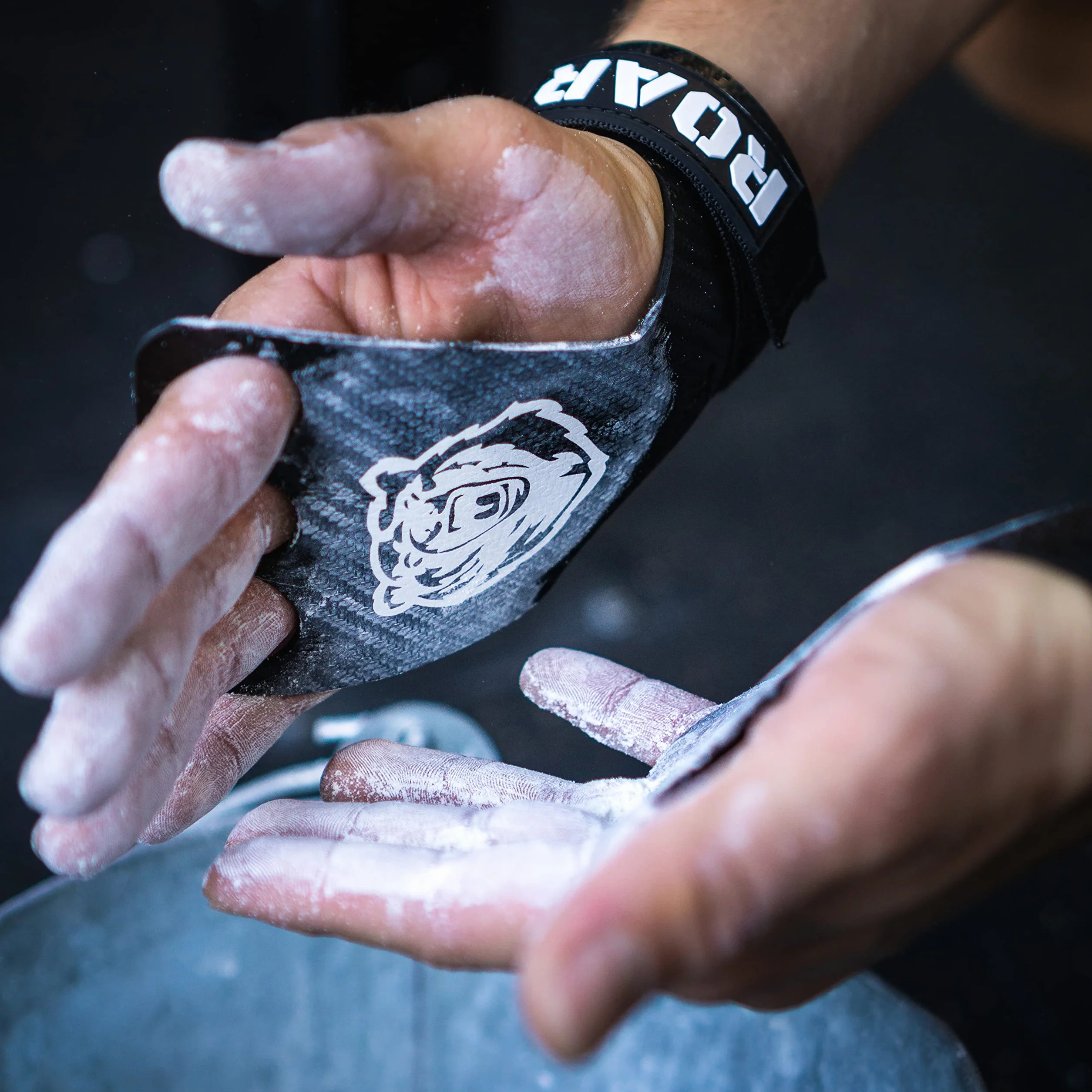 Roar Calleras de Carbono para Hombre y Mujer, Guantillas Gimnasio, Hand Grips