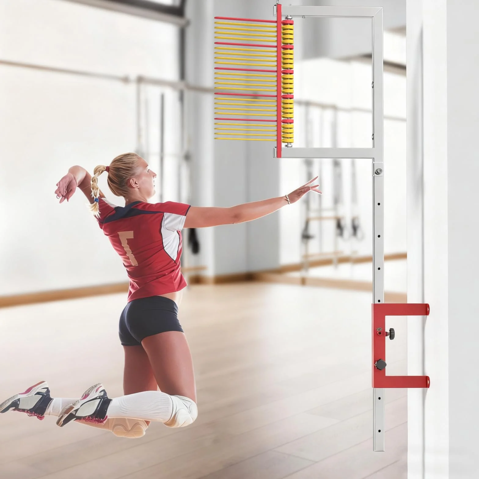 Medidor de salto vertical montado en la pared altura ajustable báscula de básquetbol dispositivo medición rebote