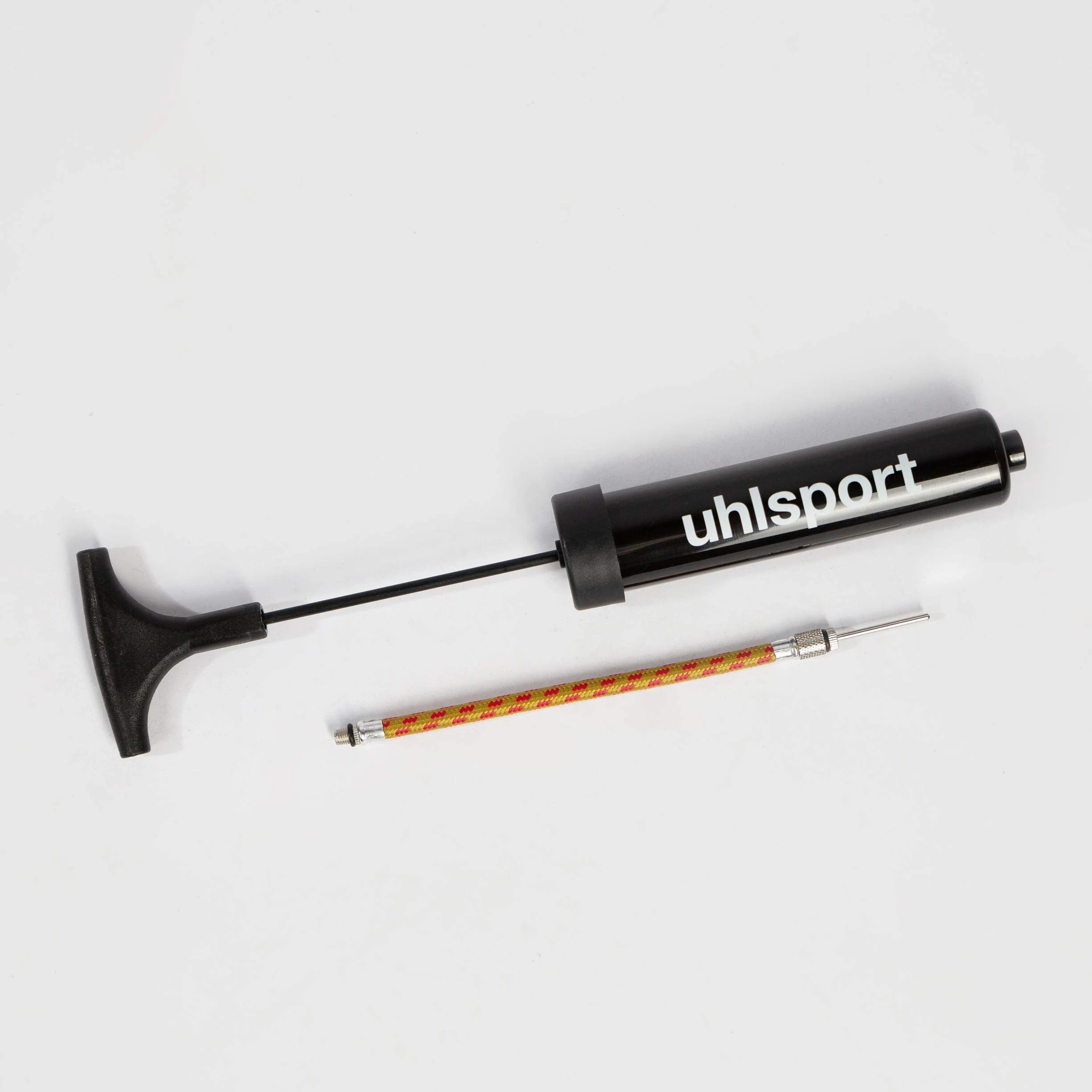 uhlsport Bomba de Aire Compacta para Fútbol, Voleibol, con Extensión Flexible, Negro