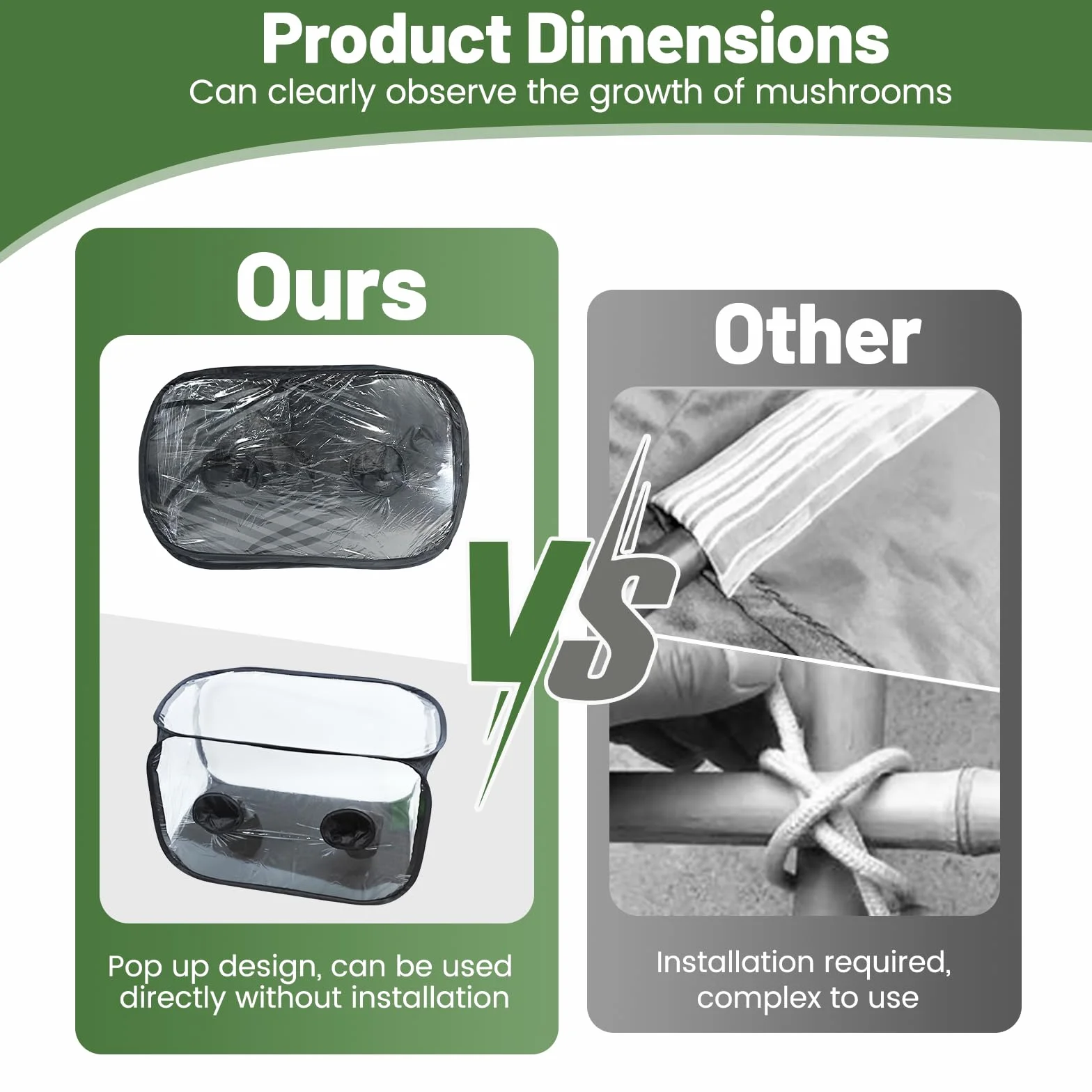 Still Air Box - Kit de tienda de cultivo de hongos transparente plegable de 90 x 60 x 60 cm, caja de kit de cultivo de hongos con guantes, bolsa de cultivo de hongos portátil para científicos de