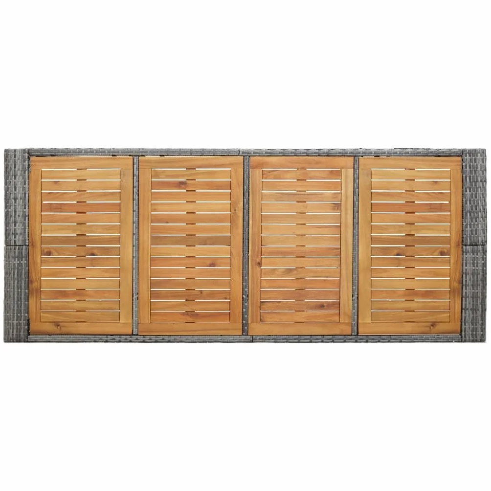 vidaXL Muebles de Bar Jardín 9 Piezas Patio Conjunto Casa Exterior Comedor Aire Libre Asientos Balcón Ratán Sintético Gris Madera Acacia