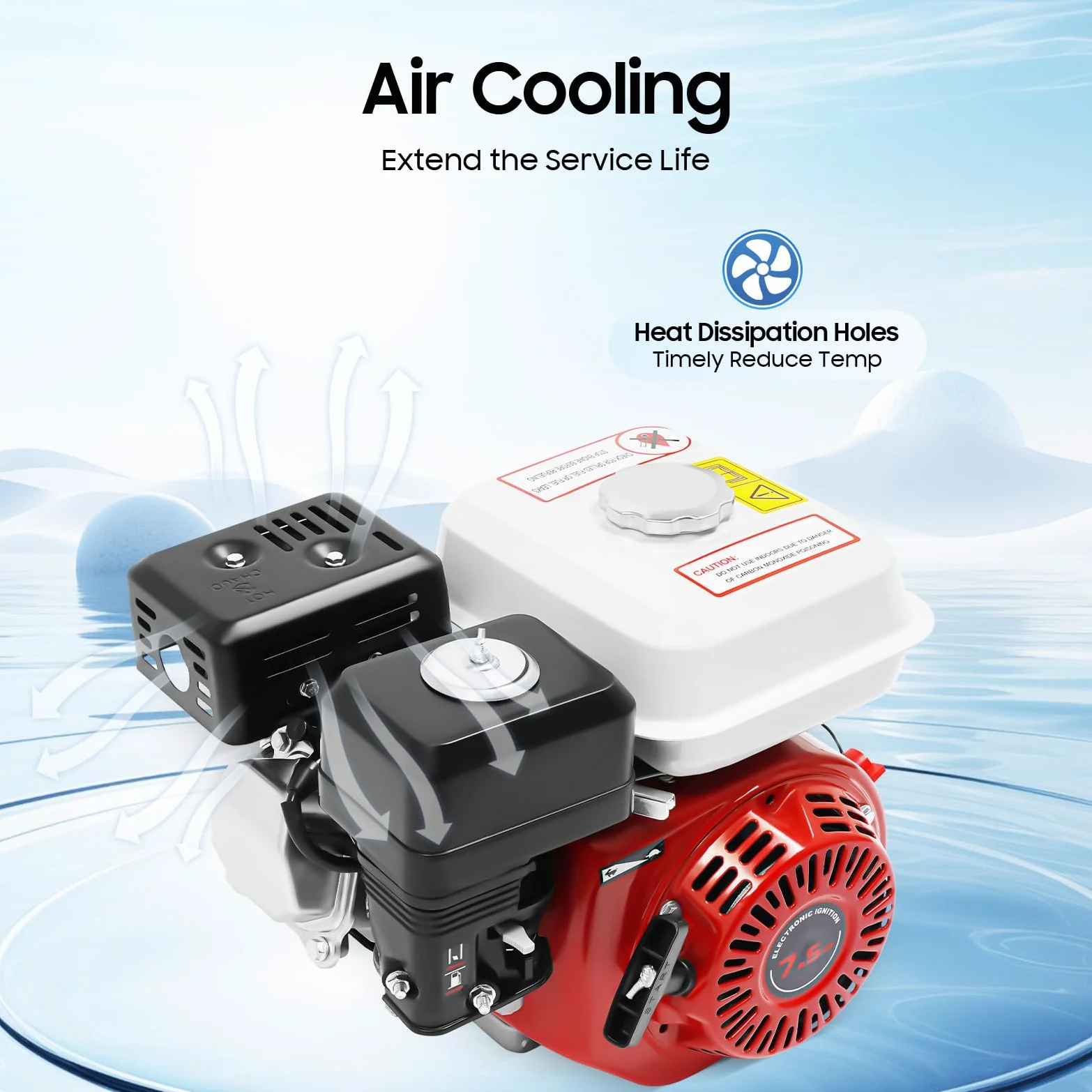 Motor de gasolina de 7,5 CV de 4 tiempos 215 ml, motor industrial para kart