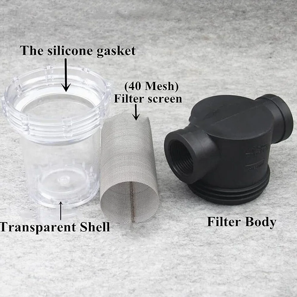 Filtro para bomba de agua, 1 filtro de malla en línea 1/2", 3/4" y 1", for tuberías riego alto caudal, conectores for jardinería(3/4")