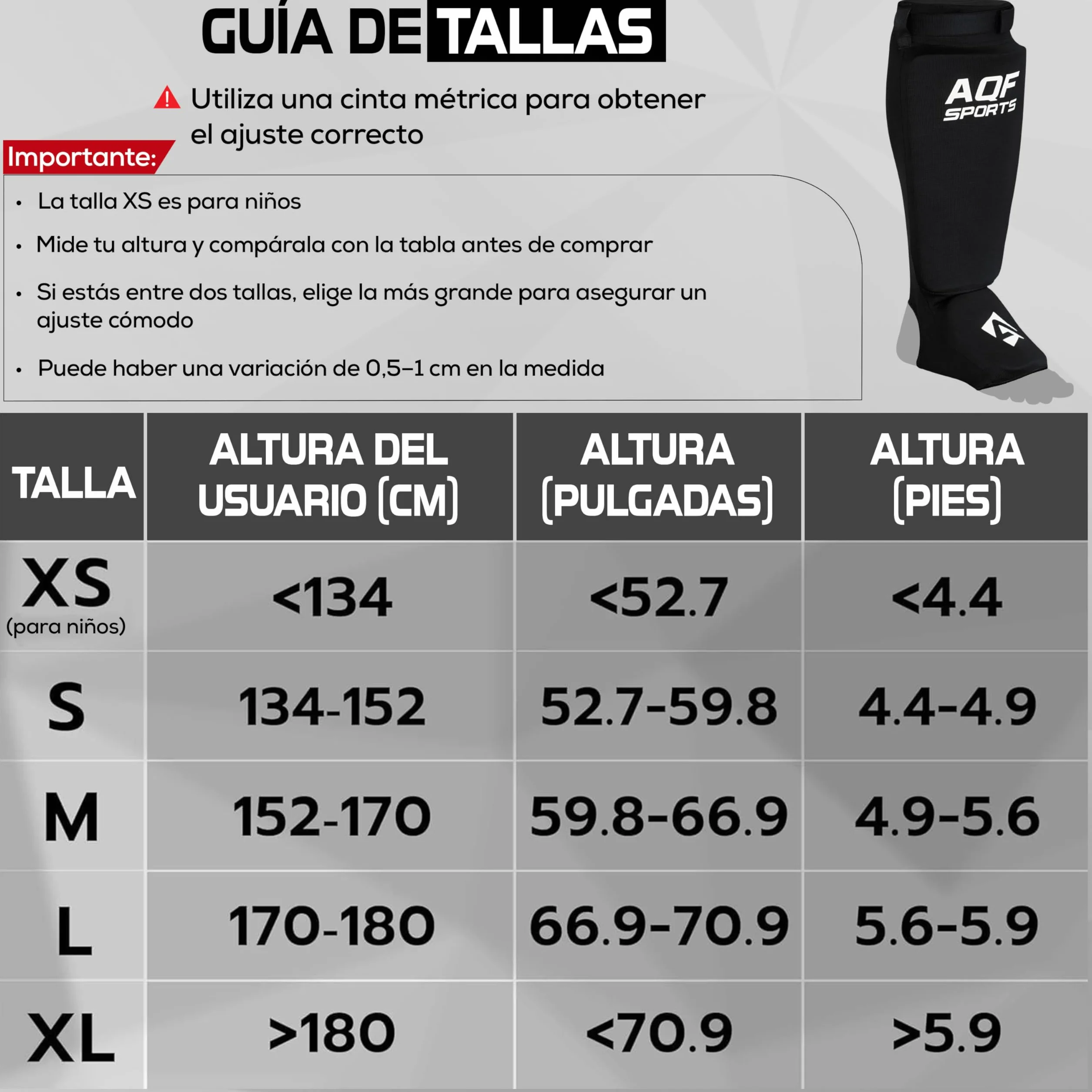 AQF Espinilleras Kick Boxing Muay Thai CE SATRA Aprobado Boxeo Tibiales Empeine EVA Acolchado Sparring Artes Marciales Protección Pads MMA