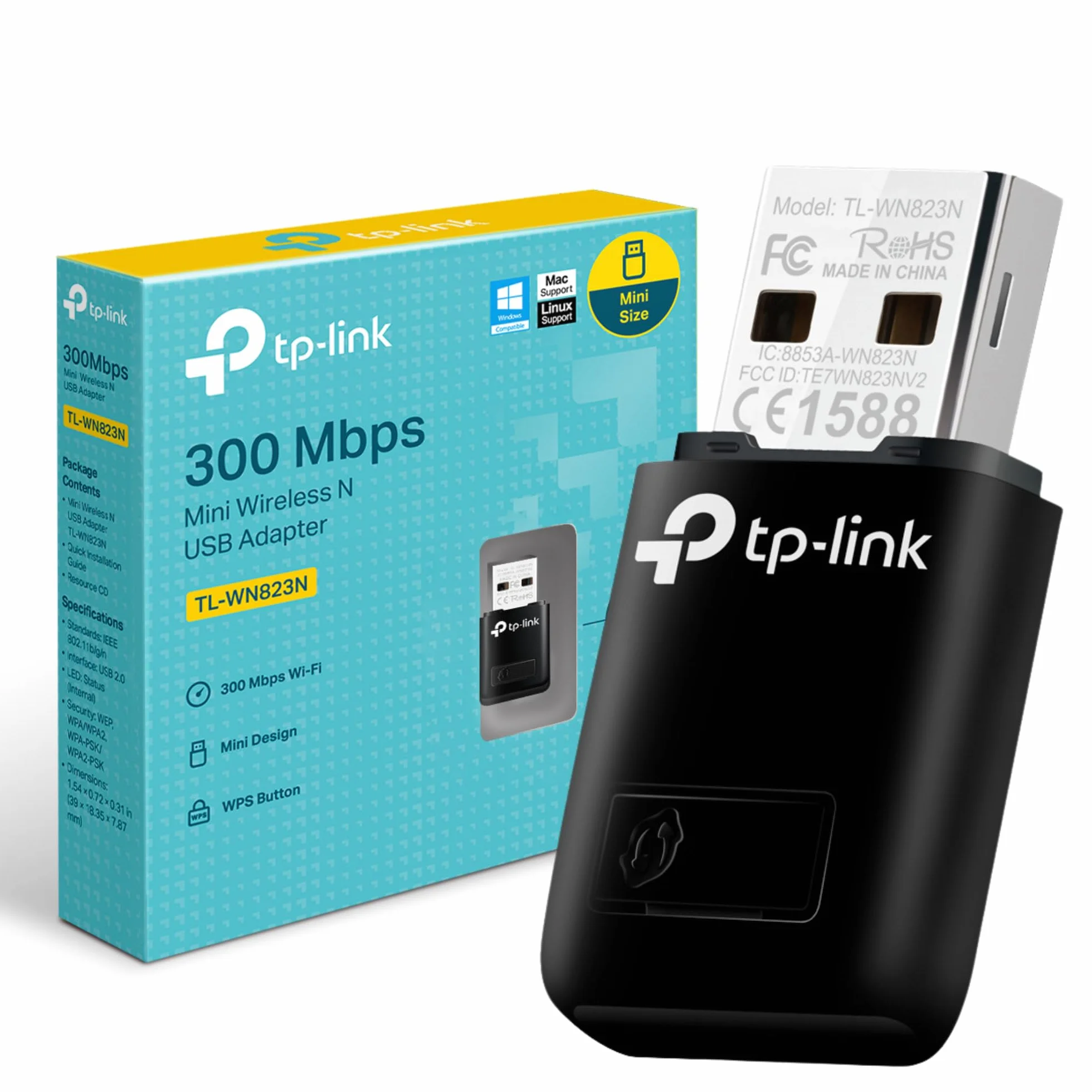 TP-Link TL-WN823N Adaptador USB WiFi 300Mbps 2.4GHz N300