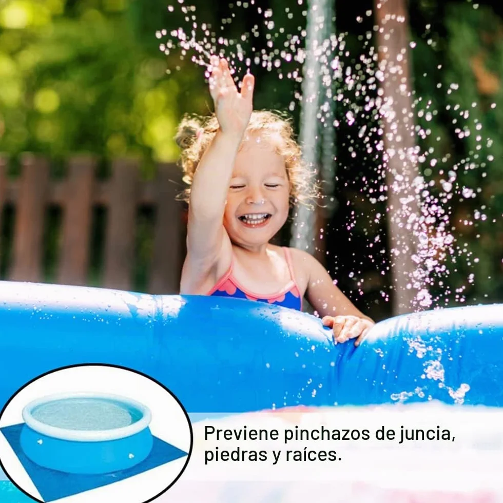 Alfombrilla Rectangular para Piscina Azul, Paño de Piso Plegable para Piscina Protector de Suelo Piscina Adecuado para Piscinas, Hinchables y Piscinas para Niños 295 x 206cm
