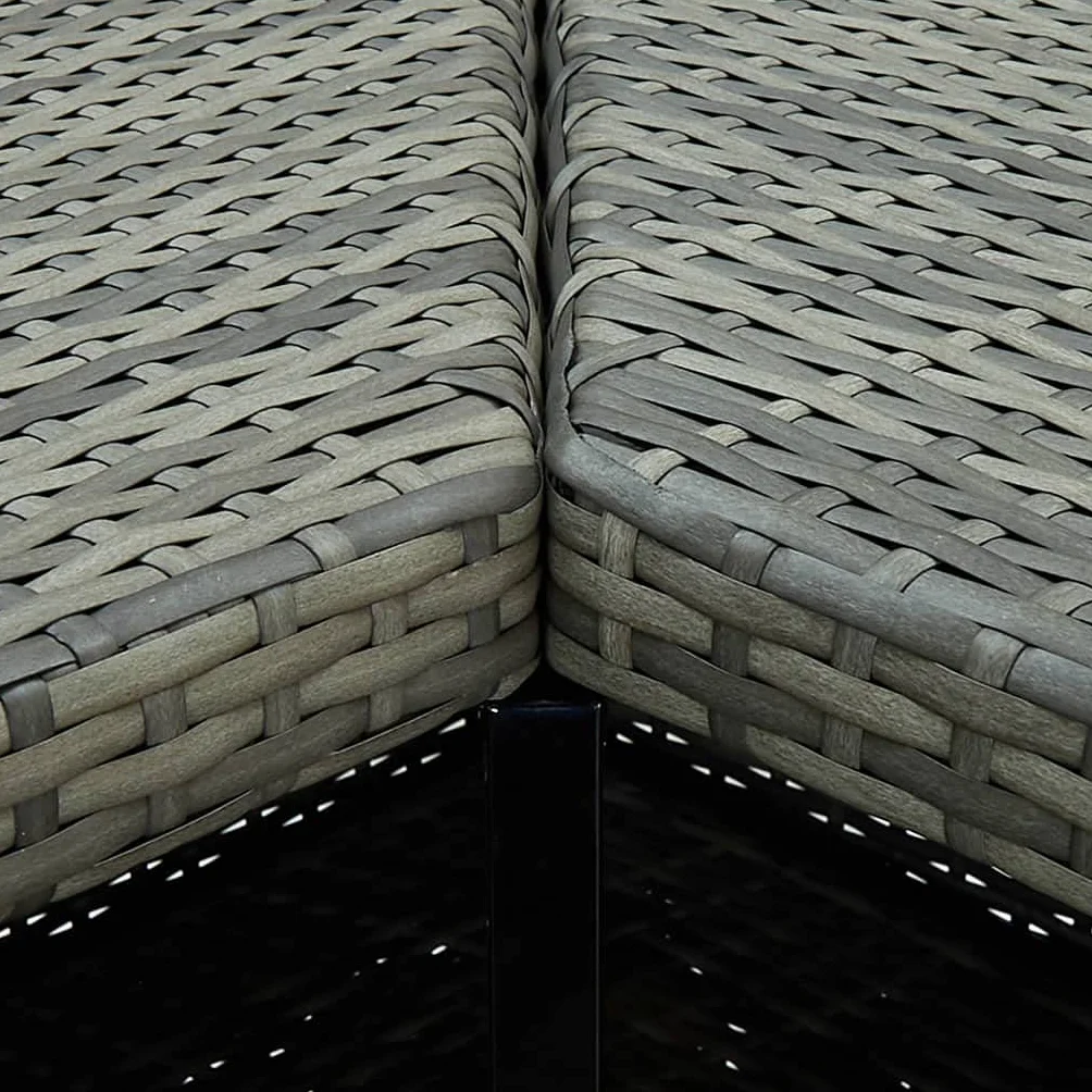 vidaXL Set de Bar para Jardín 8 Piezas y Cojines Asiento Silla Mesa Patio Terraza Barra Bistró Muebles Mobiliario Ratán Sintético Gris