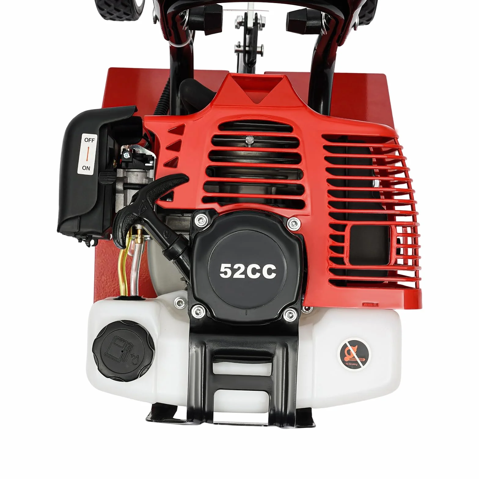 52cc Garden Rotavator 1700w Soil Cultivator Powerful 2 Stroke Air Cooled Garden Petrol Tiller 7000rpm Cultivator Rotovator Portable Lawn Soil Digging Eliminación de malas hierbas