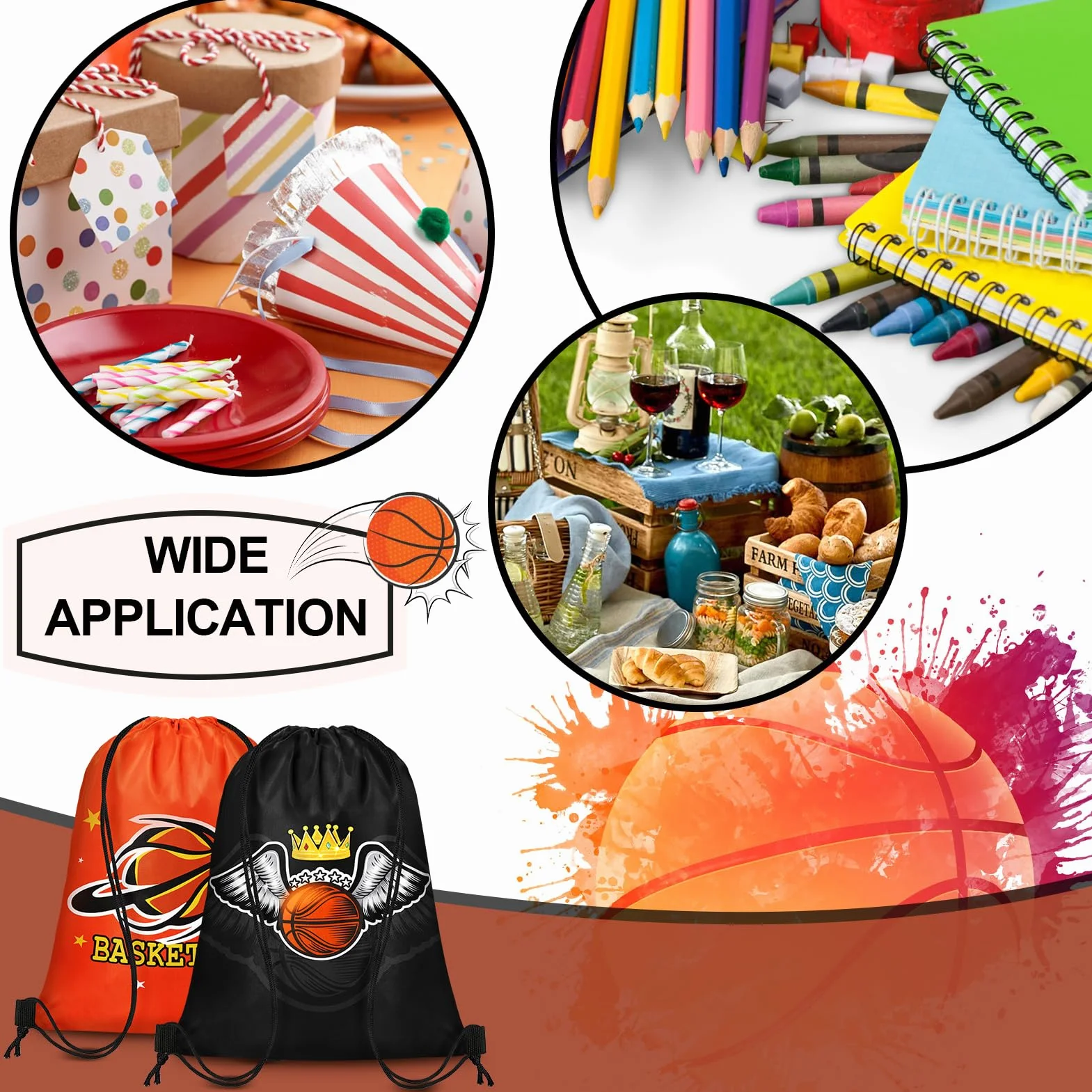 Bolsas pequeñas con cordón para baloncesto, fútbol, béisbol, bolsas de regalo deportivas