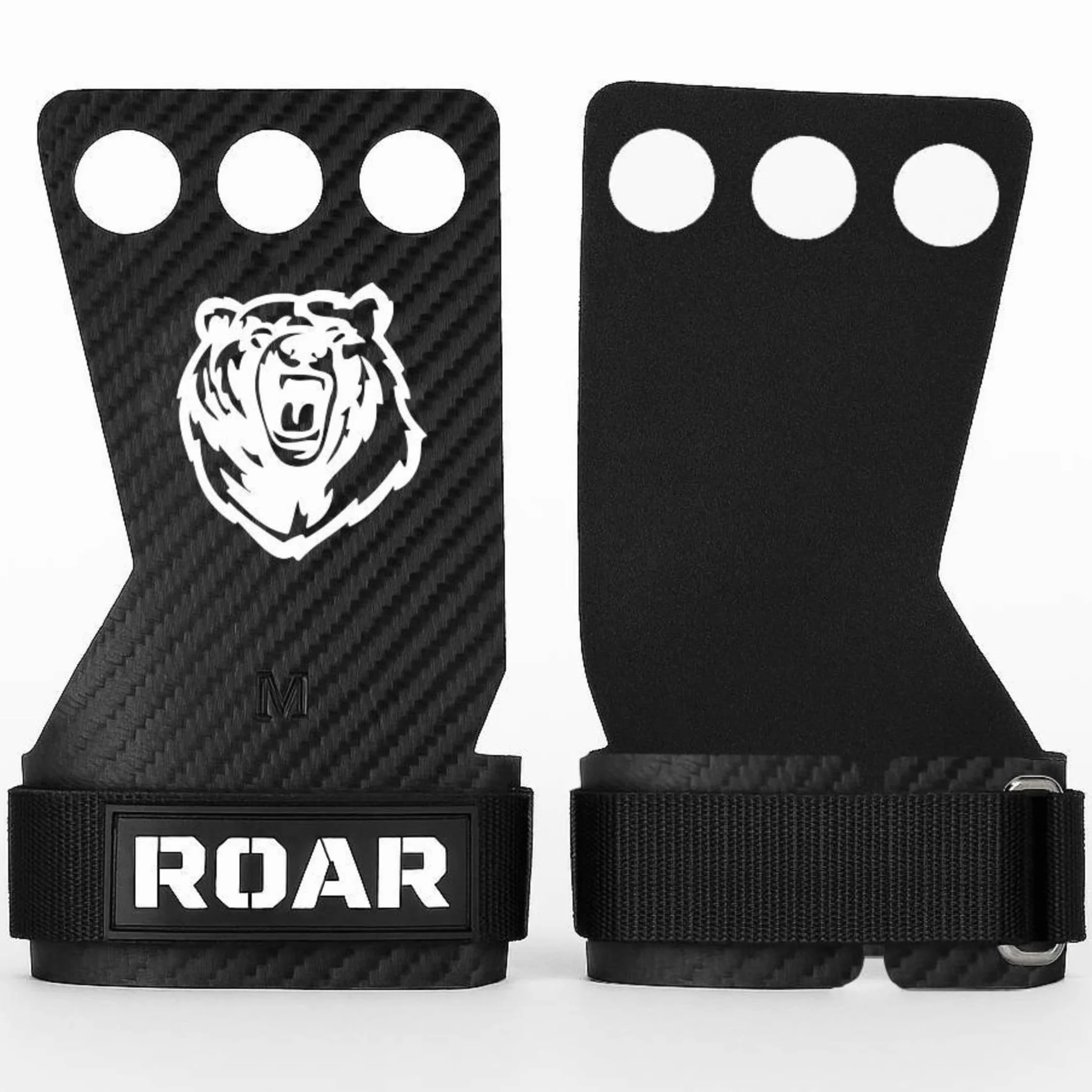 Roar Calleras de Carbono para Hombre y Mujer, Guantillas Gimnasio, Hand Grips