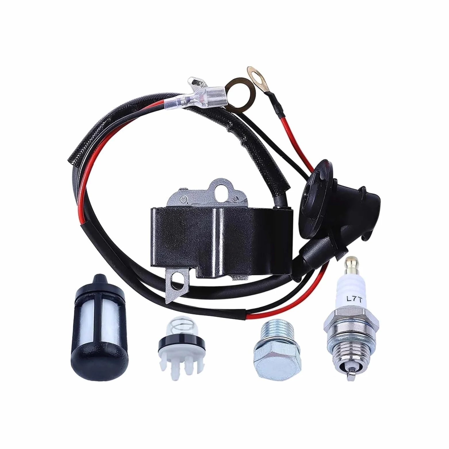 Kit de bujías de Bobina de Encendido Compatible con Motosierra TS420 TS410, Piezas de Filtro de Combustible OEM 42384001301 42384001307 42381301A