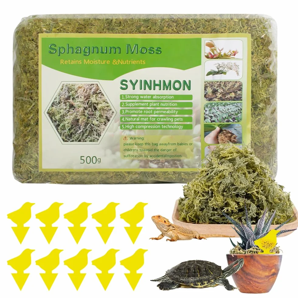 500 g Musgo Sphagnum, XPJBKC Musgo para Orquideas, Musgo Natural para Plantas, Sustrato Orquideas Sustrato Bonsai para Orquídeas, Plantas, Decoración de Musgo, Enraizamiento de Esquejes