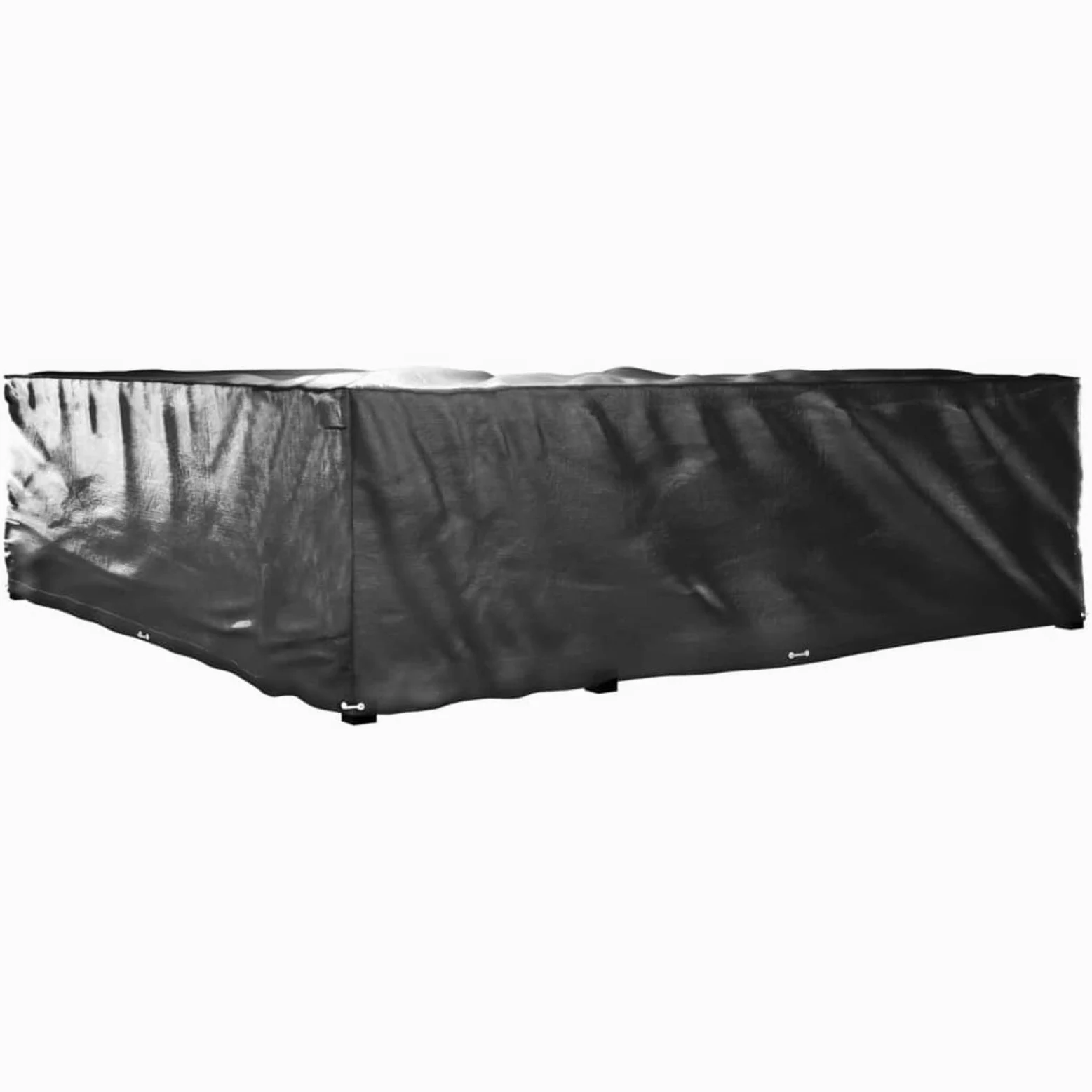 Cubierta para Muebles de Jardín, Funda Impermeable con Ojales de Aluminio 300 x 300 x 90 cm PE Negro Resistente UV para Conjuntos de Ratán en Patio Exterior