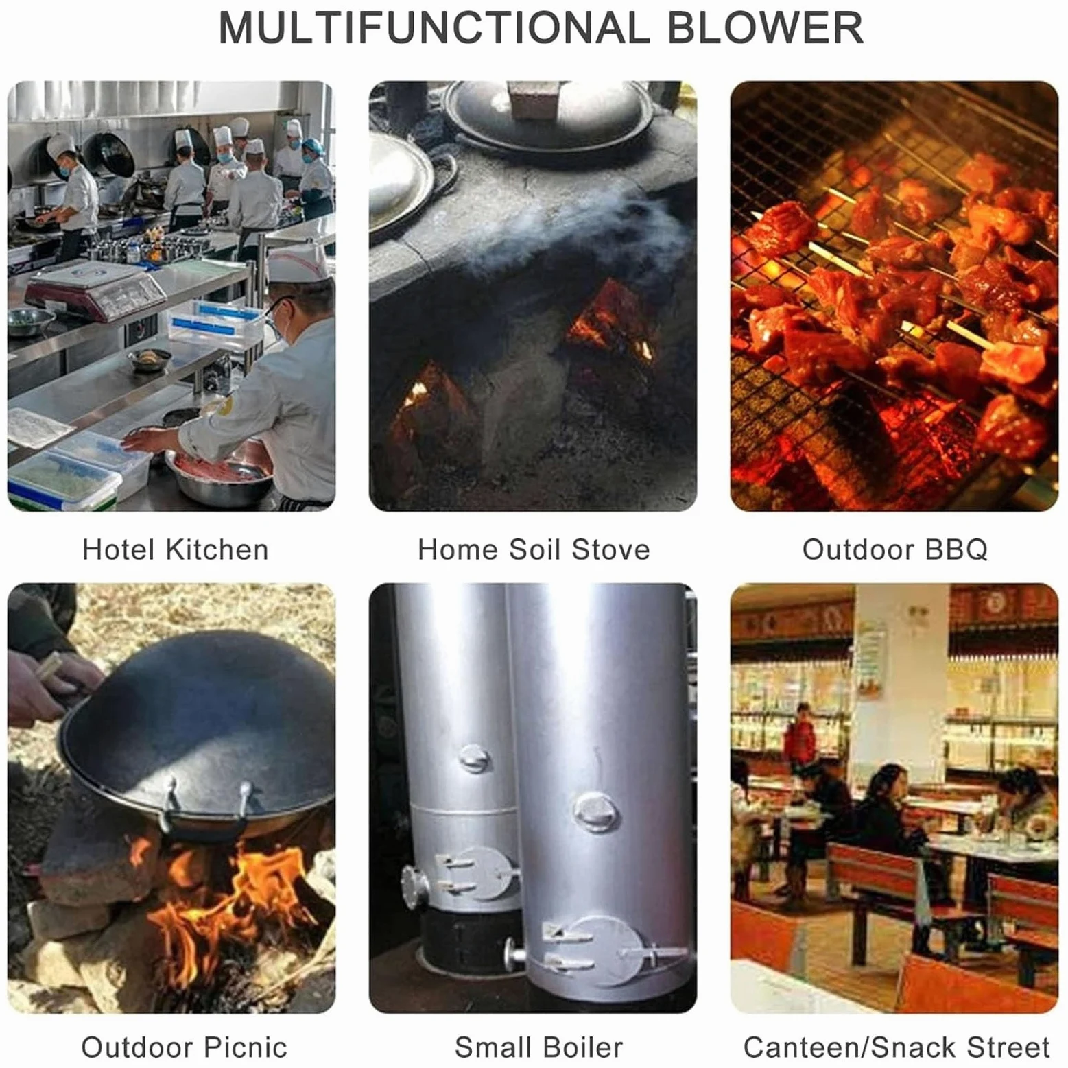Soplador De Aire Eléctrico Centrífugo - Turbina Soplador De Castillos Hinchables, Parrilla del Encendedor del Carbón De La Fan, Excitador De Llama De Arranque De Fuego De Parrilla(60W)
