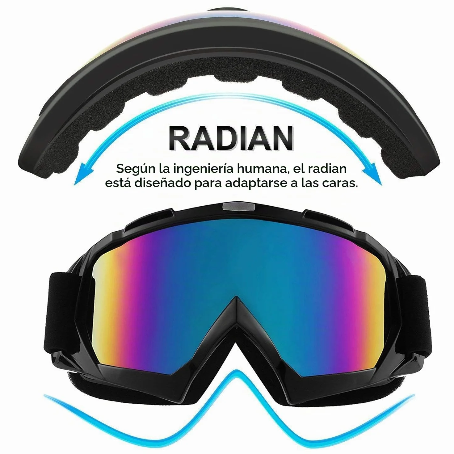 Japace Gafas de esquí antivaho protección UV doble lente acolchado espuma al aire libre