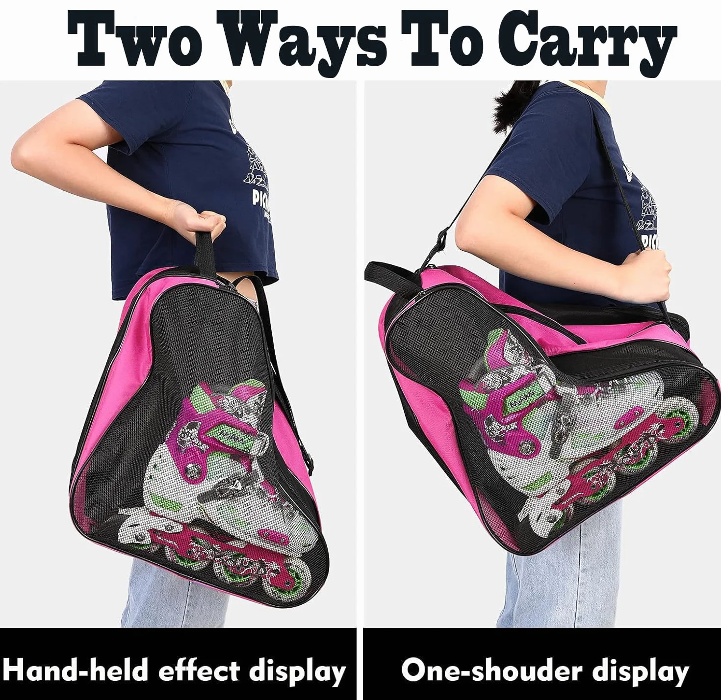 Bolsa para Patines de Tela Oxford, Transporte, Rosa