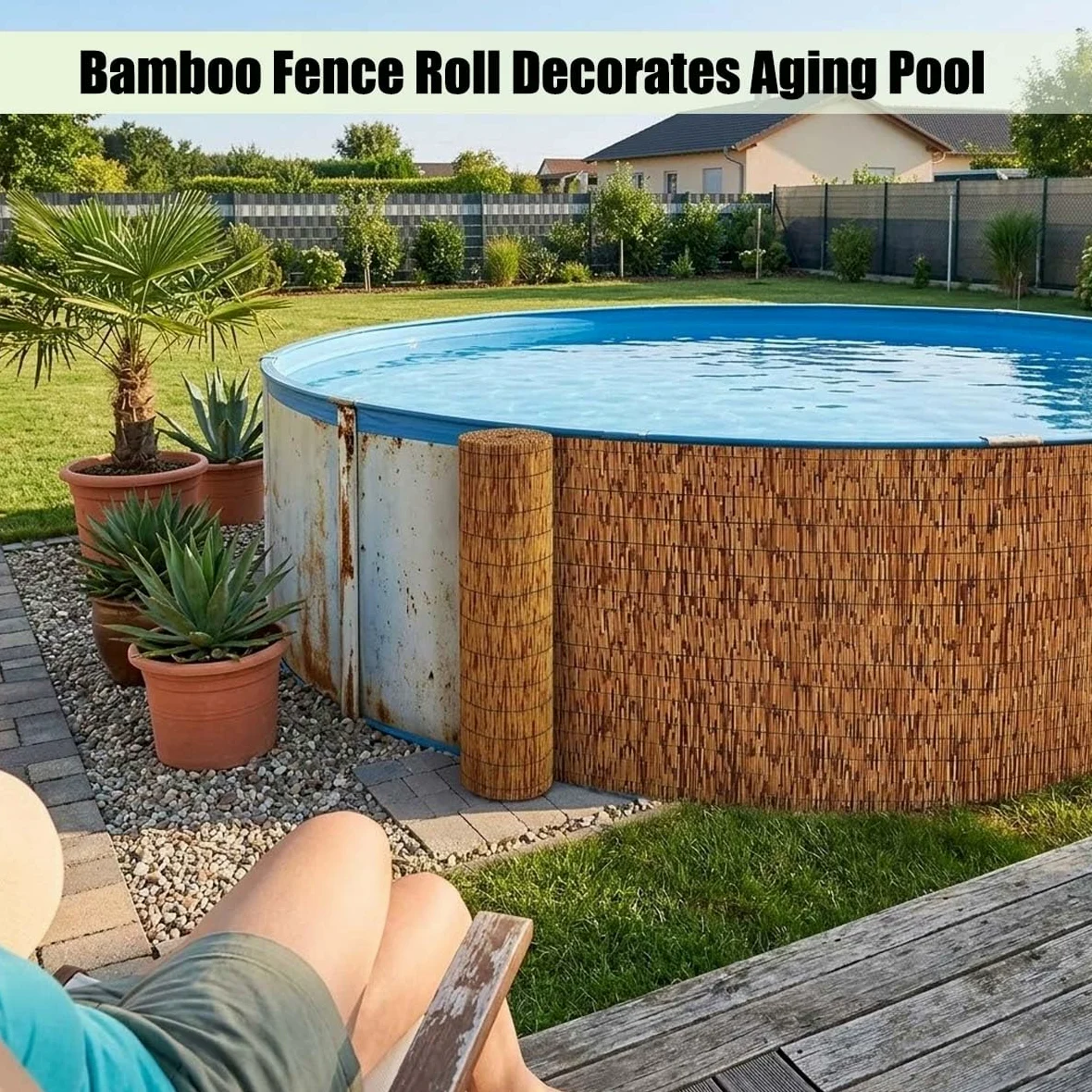 Cañizo de Bambú y Caña Pelada para Ocultación de Balcón, Rollo de valla de Cerramiento Natural Exterior, Malla de Privacidad para Terraza y Jardín 50/60/80/120/160cm(marrón,180x60cm)