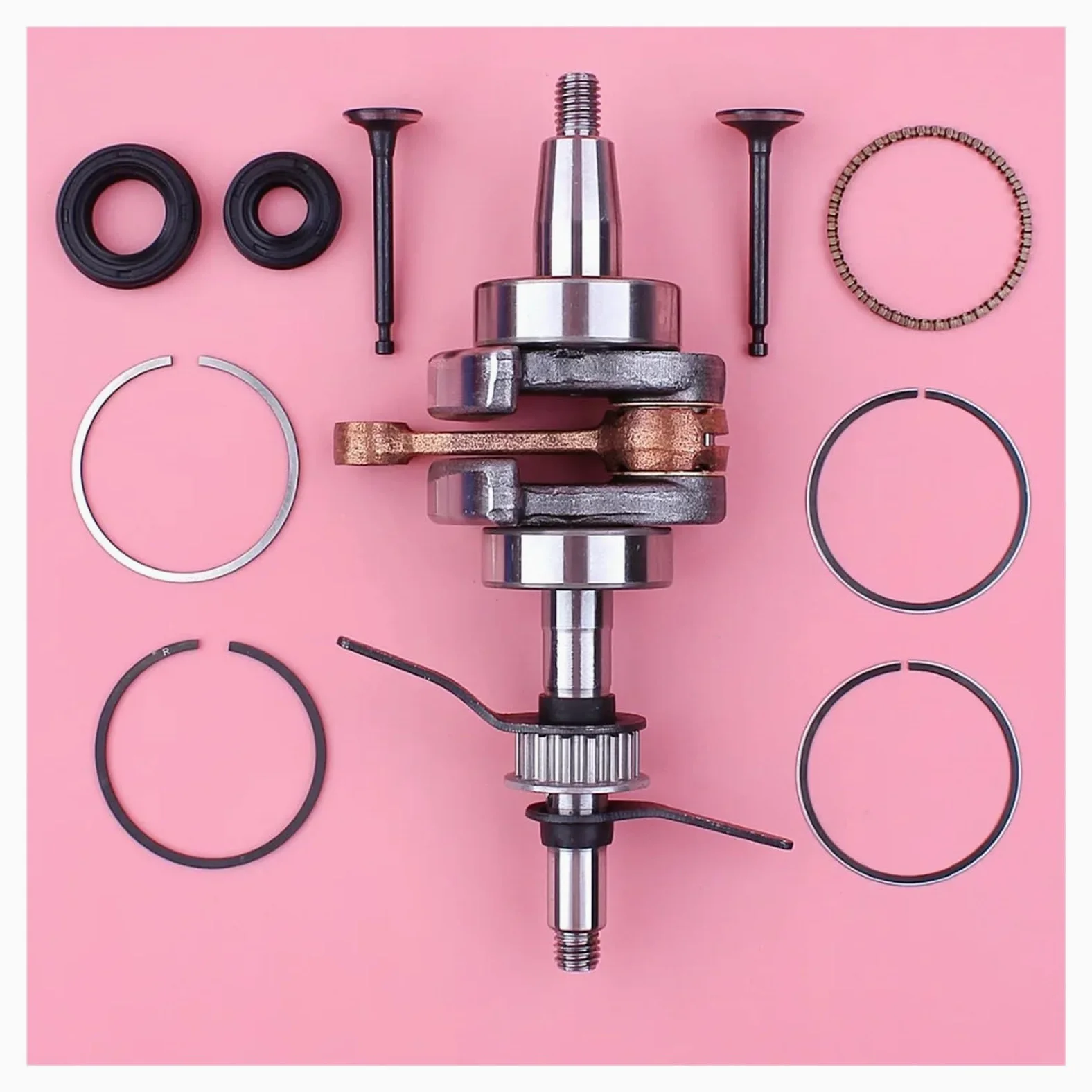 Kit de Juntas de pistón y válvula de Sello de Aceite del cigüeñal for Motor pequeño de cortacésped GX35 de 35 CC y GX 35