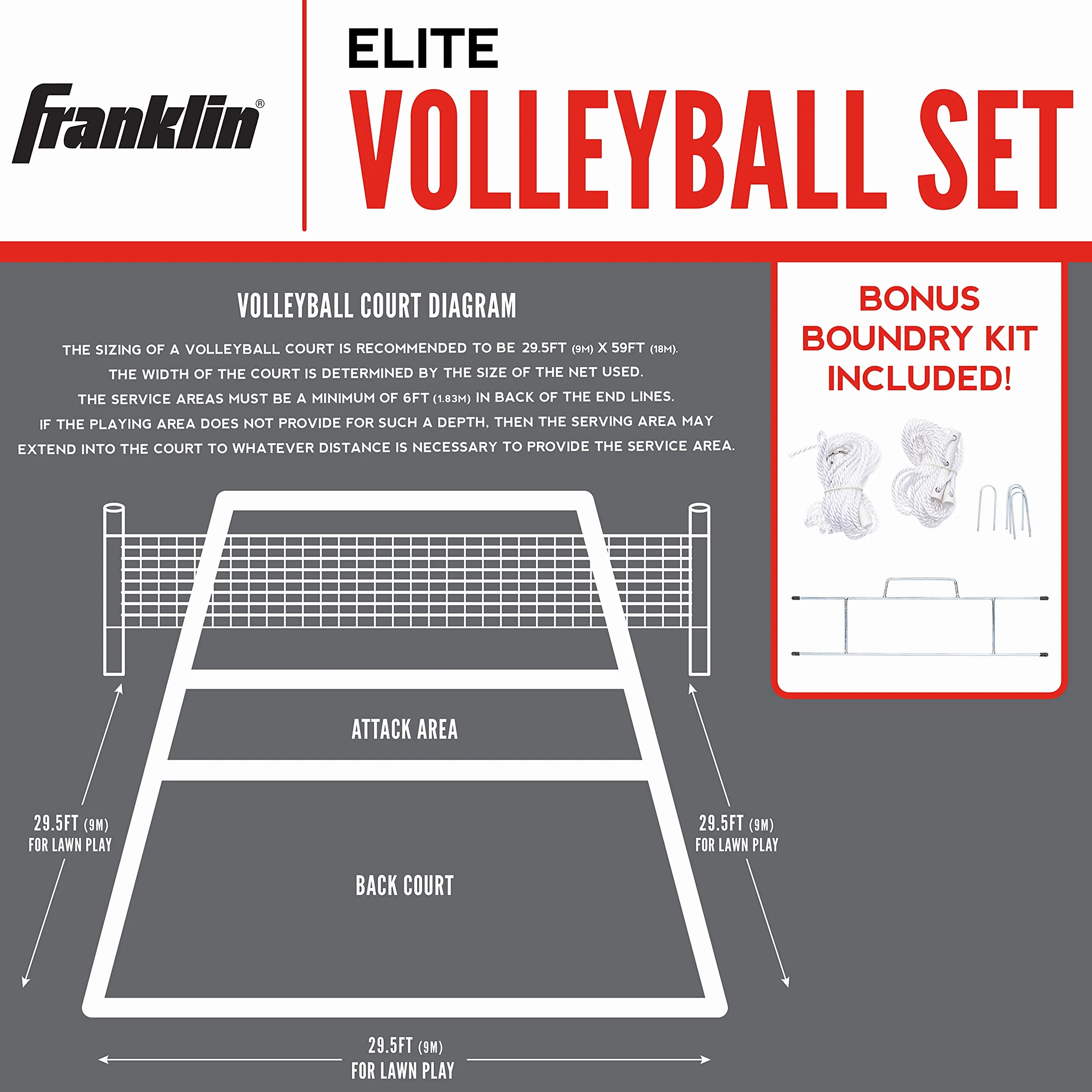 Franklin Sports Juego combinado voleibol bádminton red exterior playa portátil postes raquetas