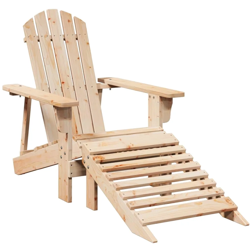 Silla Adirondack de Madera Maciza de Abeto, Silla Jardín Adirondack, vidaXL