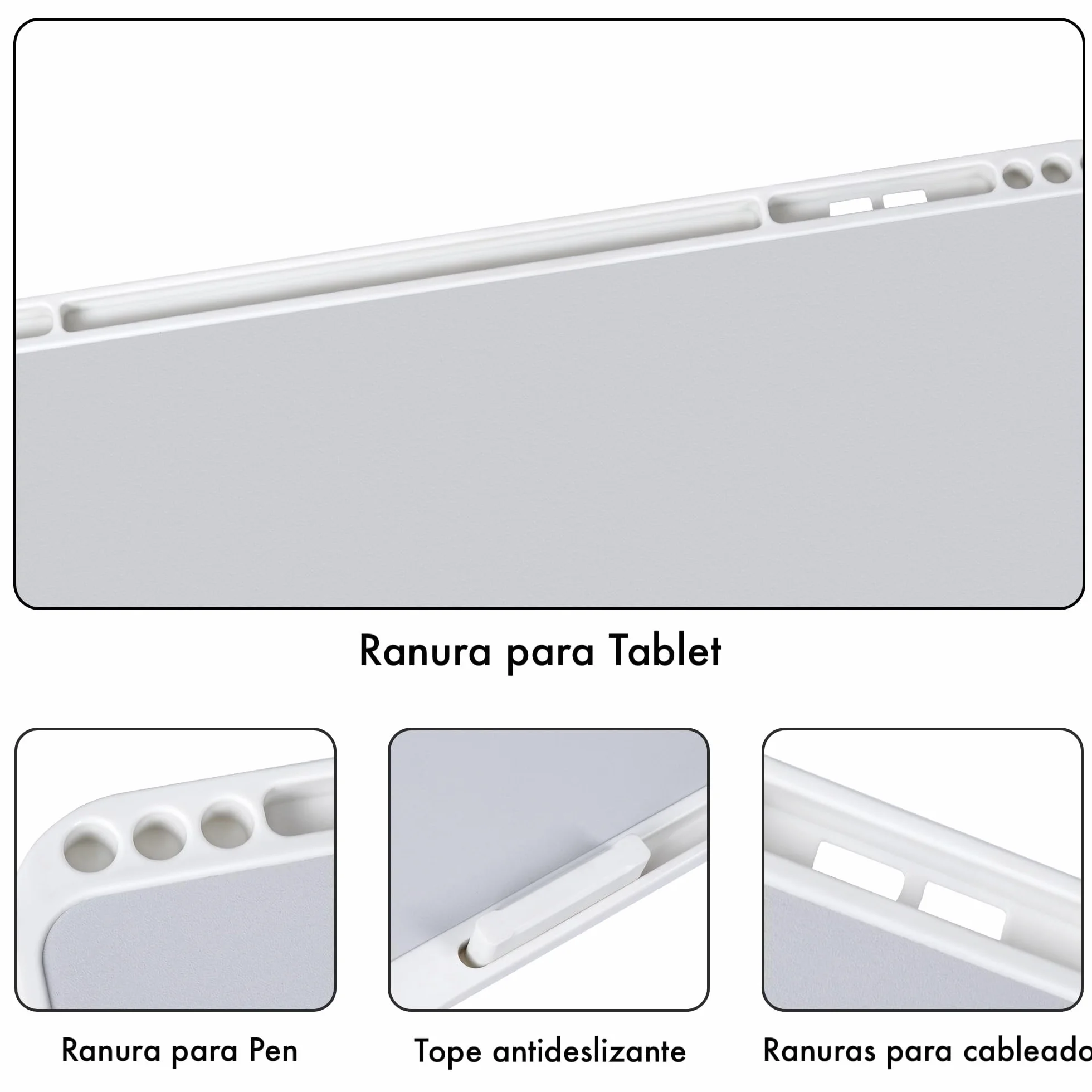 Mesa Auxiliar Plegable 60x40cm para Ordenador Regulable en Altura