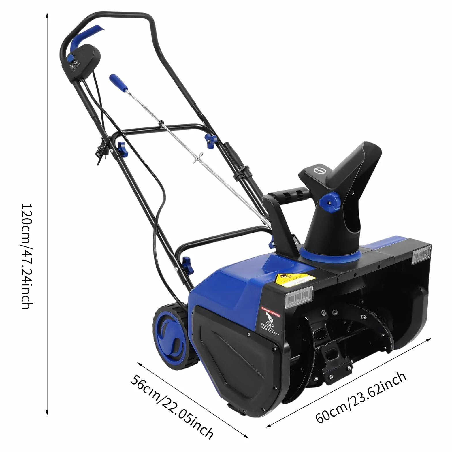 Quitanieves | 2400 W | eléctrico con motor de cobre | 56 cm de ancho de trabajo | 7,6 m de lanzamiento de nieve | iluminación LED | para uso doméstico y comercial