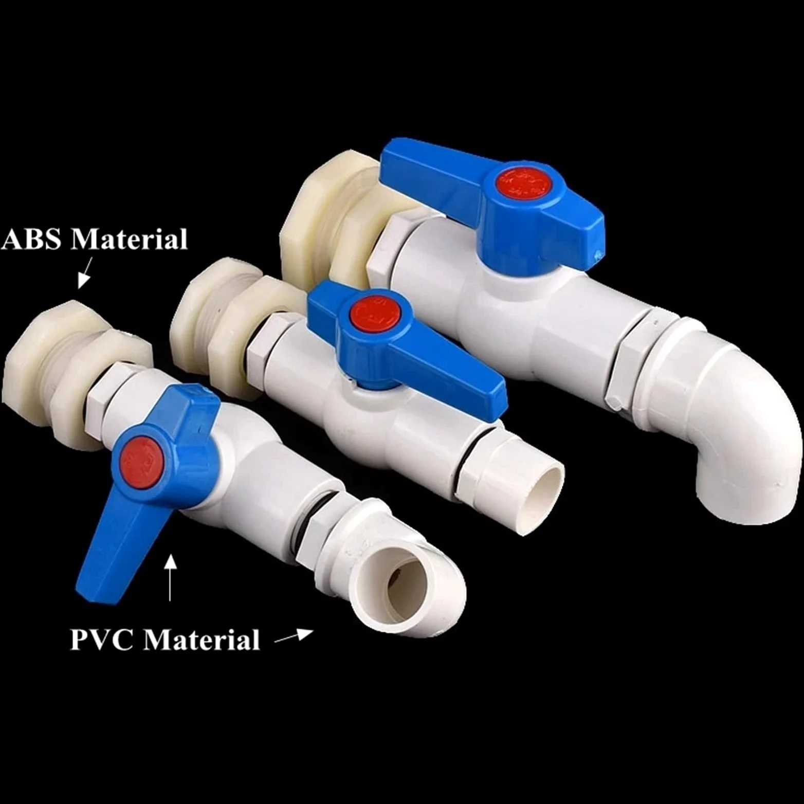 Juego de 1/2", 3/4" y 1" PVC for acuario, entrada agua, drenaje, junta directa/codo, conector tubería riego for jardín, válvula(3l4 Inch Elbow,3Pcs)