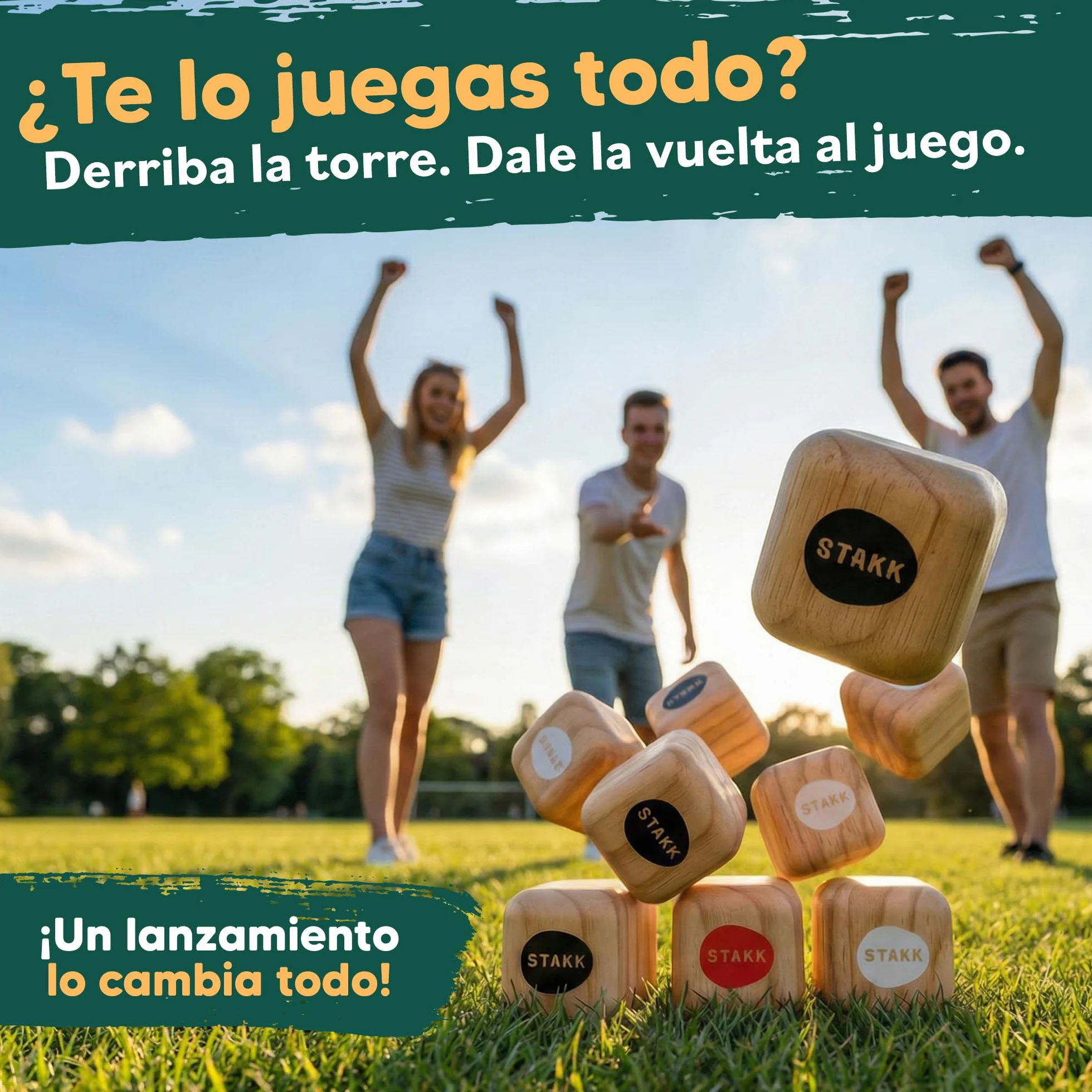 Juego de Lanzamiento al Aire Libre para niños y Adultos | Boccia-Boule con 9 Cubos de Madera